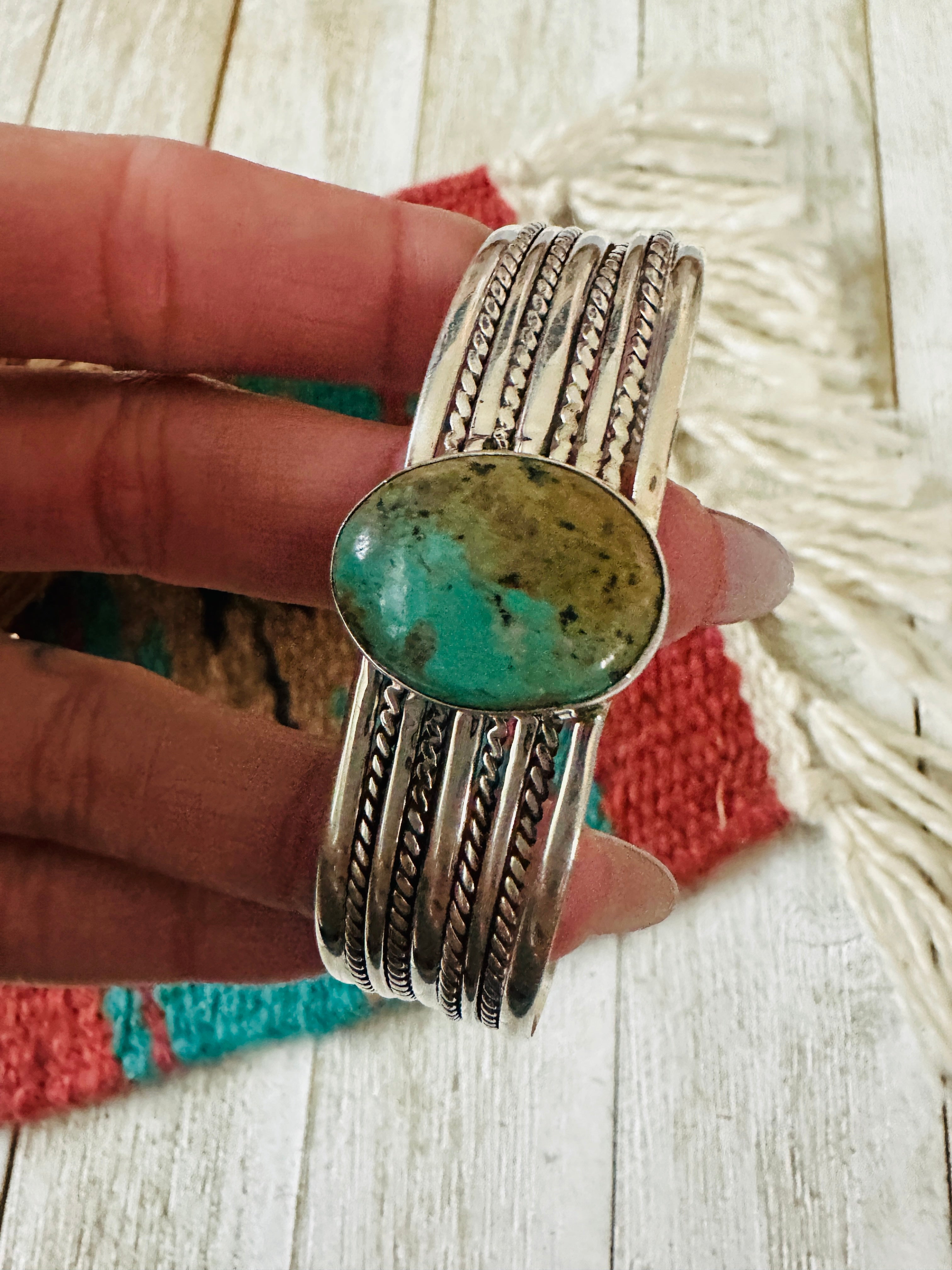 Handcrafted Sterling Silver & Turquoise Cuff Bracelet