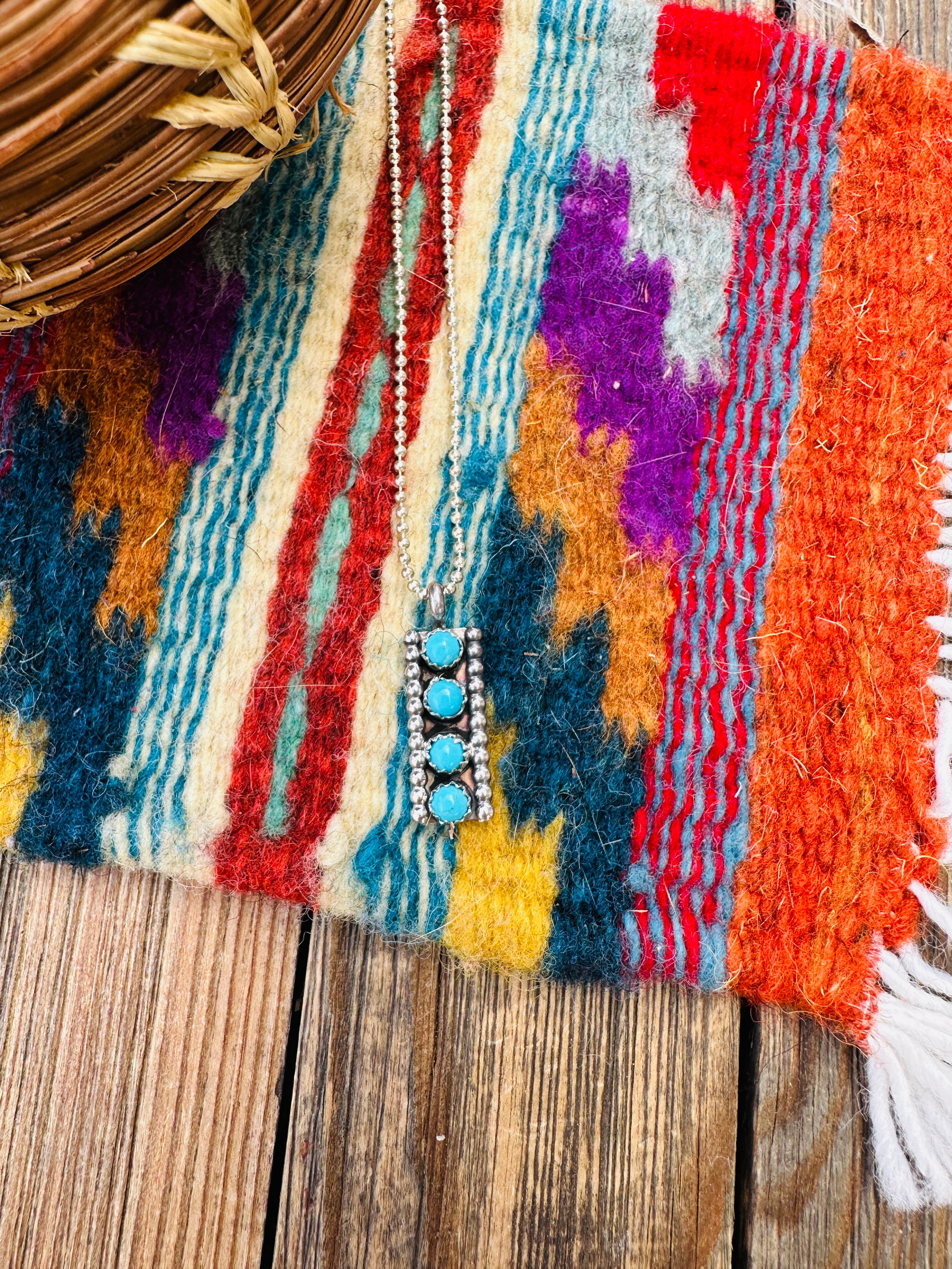 Handcrafted Sterling Silver & Turquoise Pendant