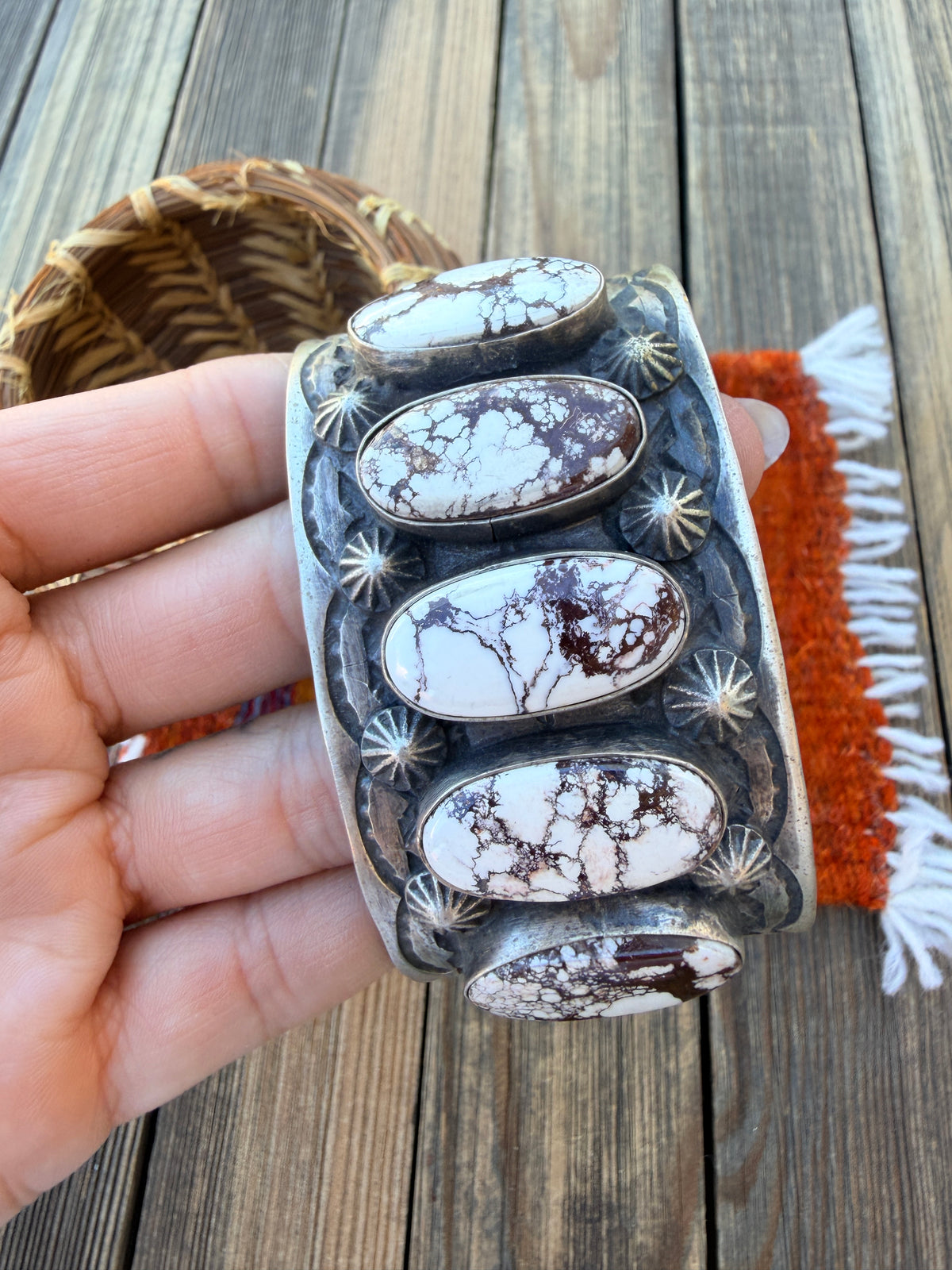 Handcrafted Wild Horse & Sterling Silver Cuff Bracelet by Chimney Butte
