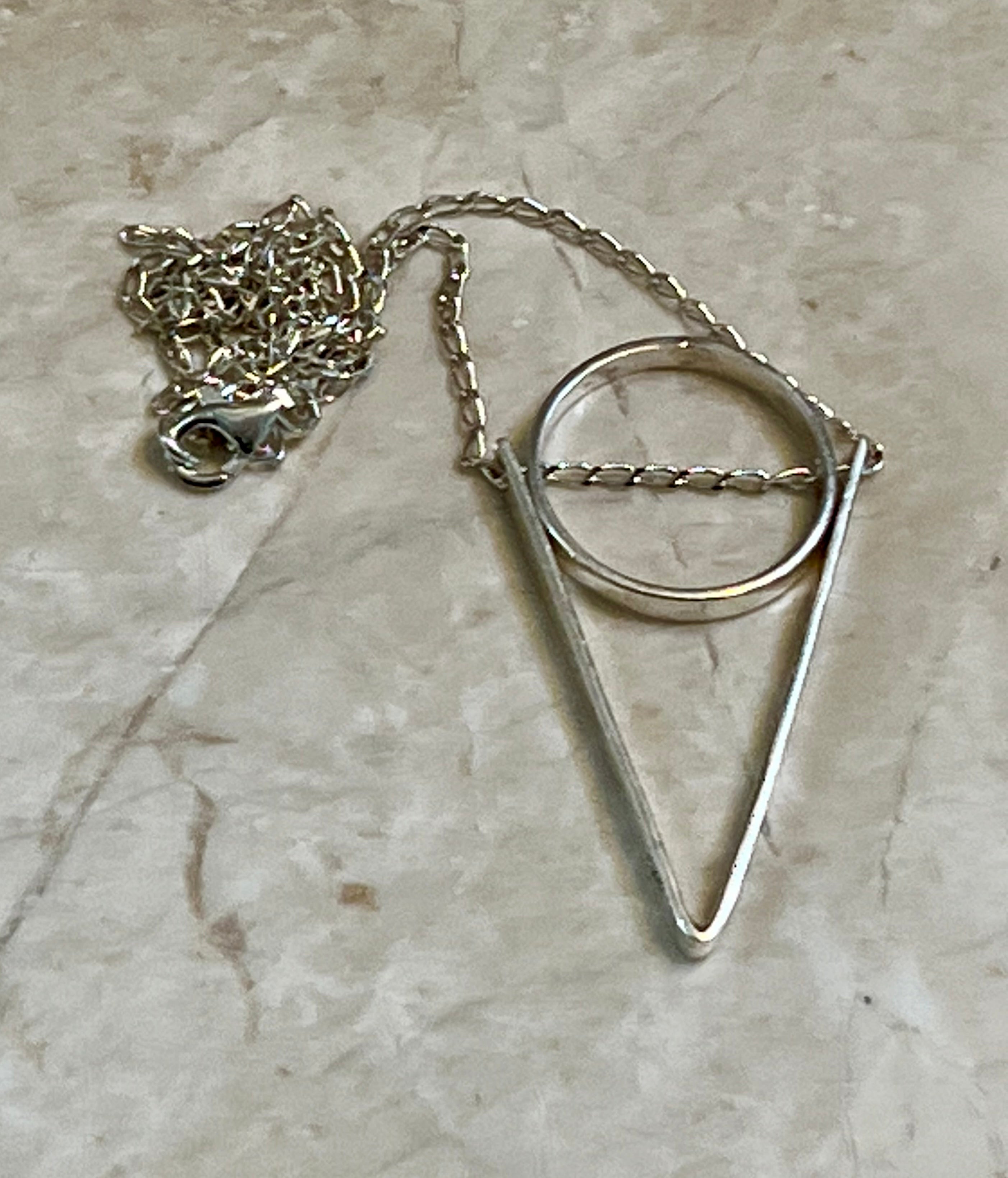 Circle & Triangle Sterling Silver Necklace