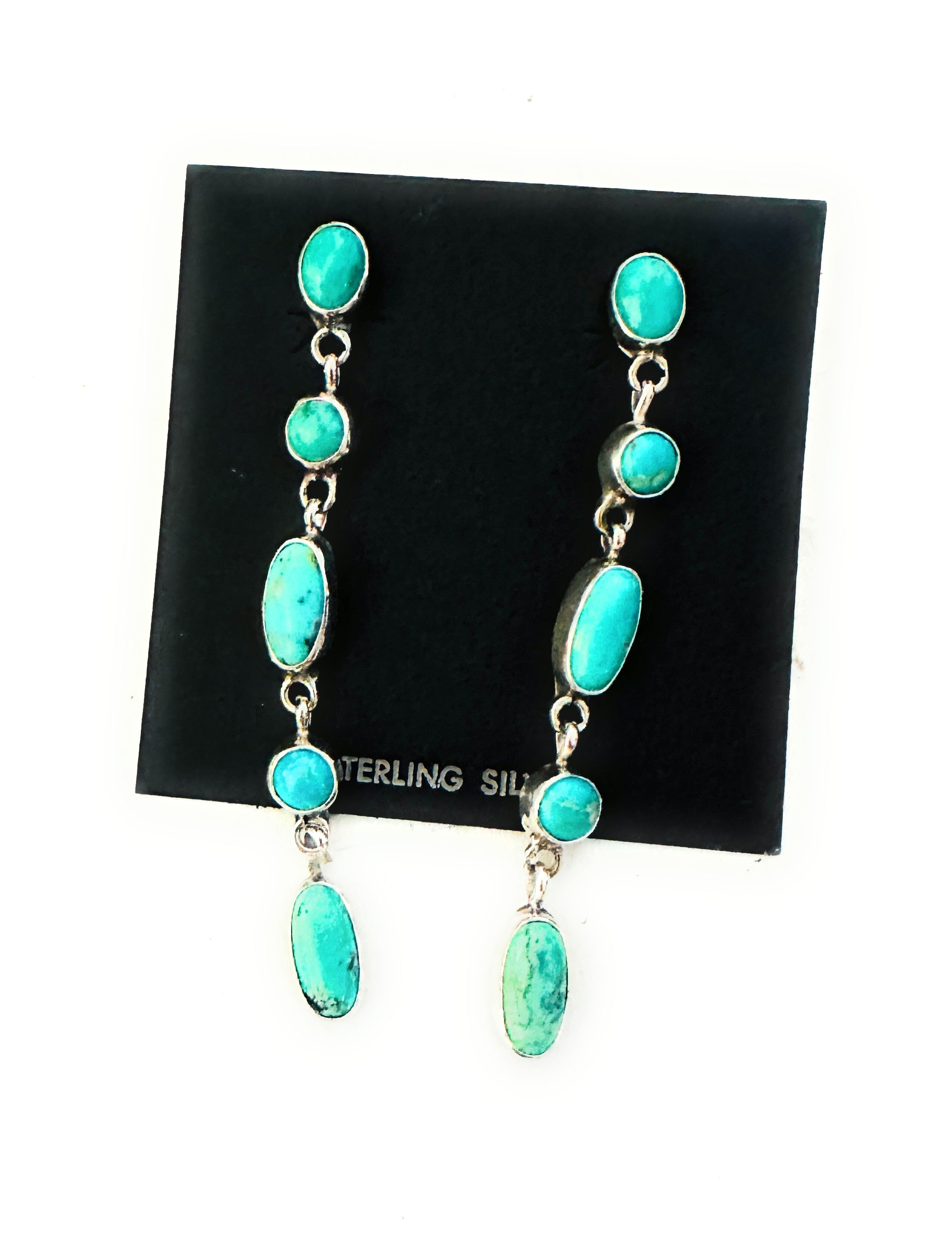 Navajo Turquoise & Sterling Silver Dangle Earrings