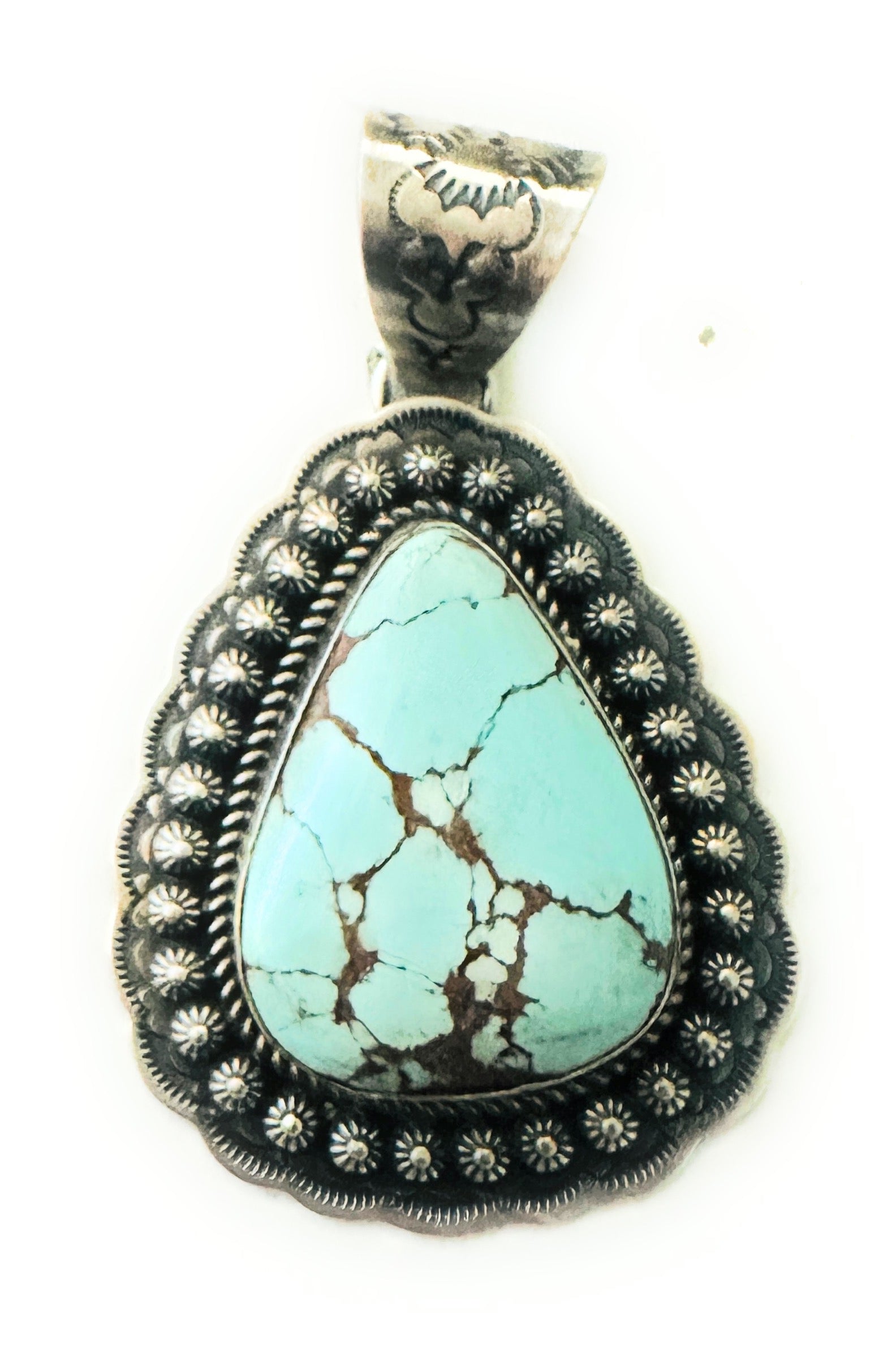 Navajo Sterling Silver & Golden Hills Turquoise Pendant