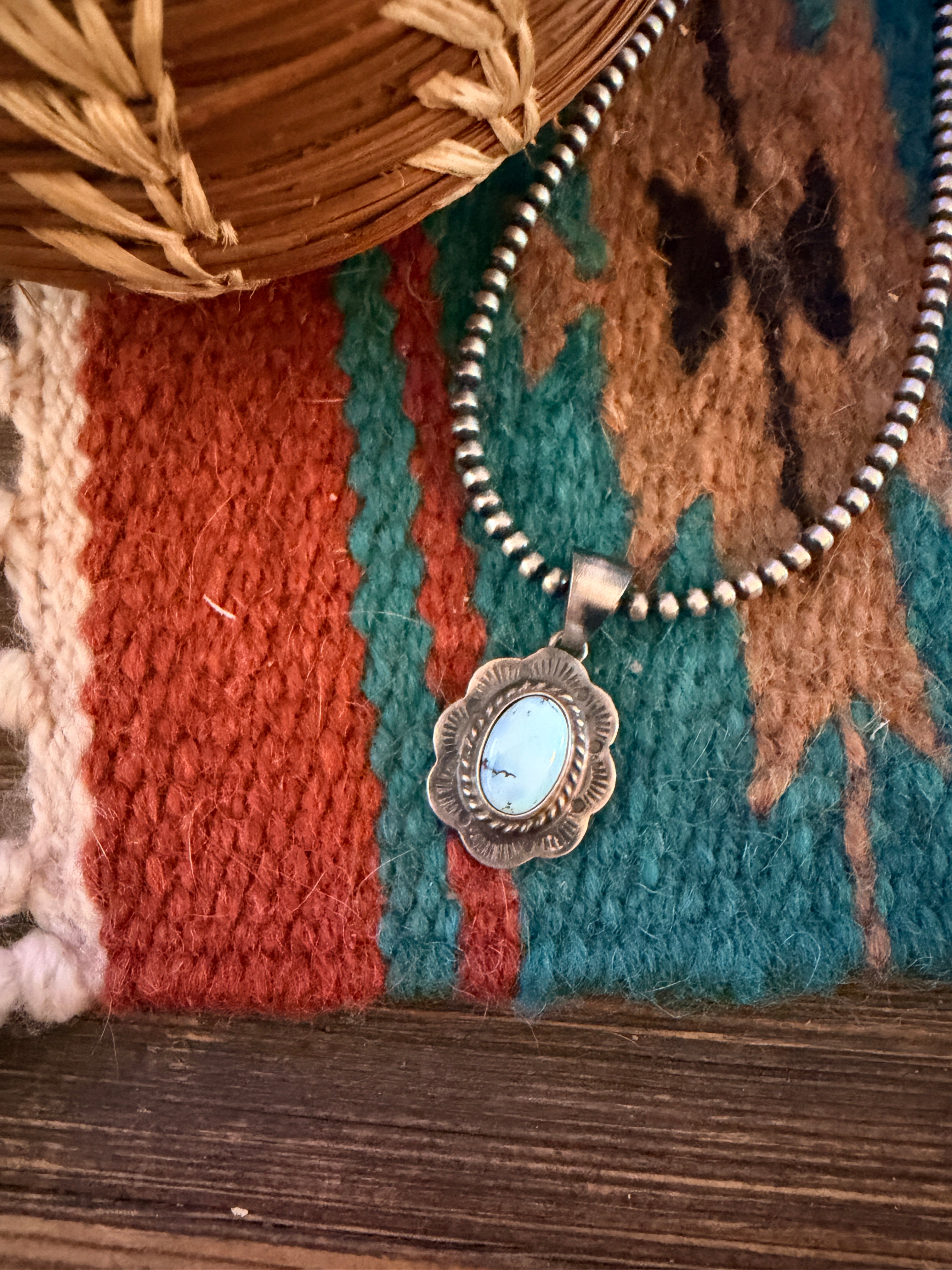 Handcrafted Sterling Silver & Golden Hills Turquoise Pendant