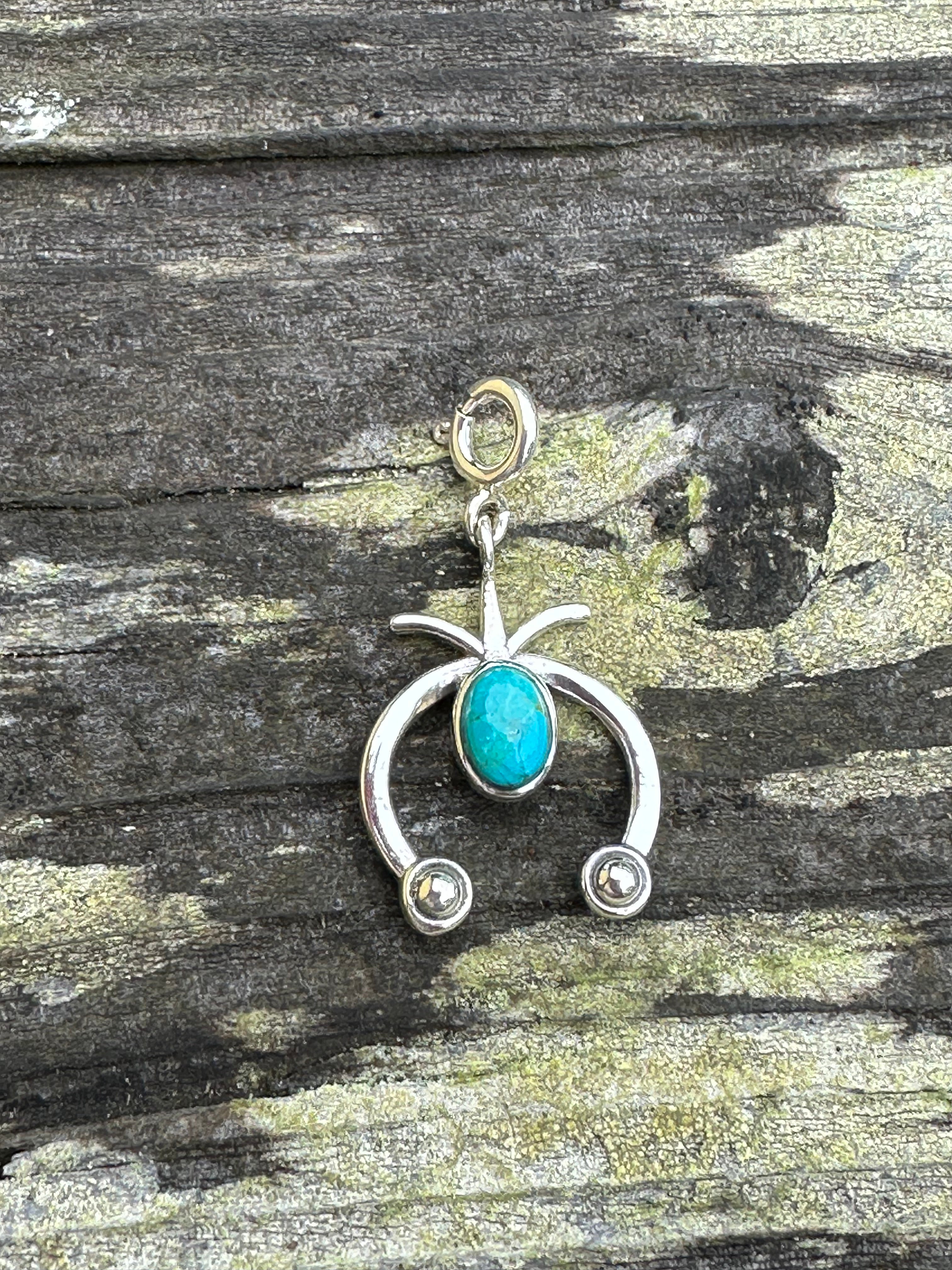 Sterling Silver and Turquoise Naja Charm