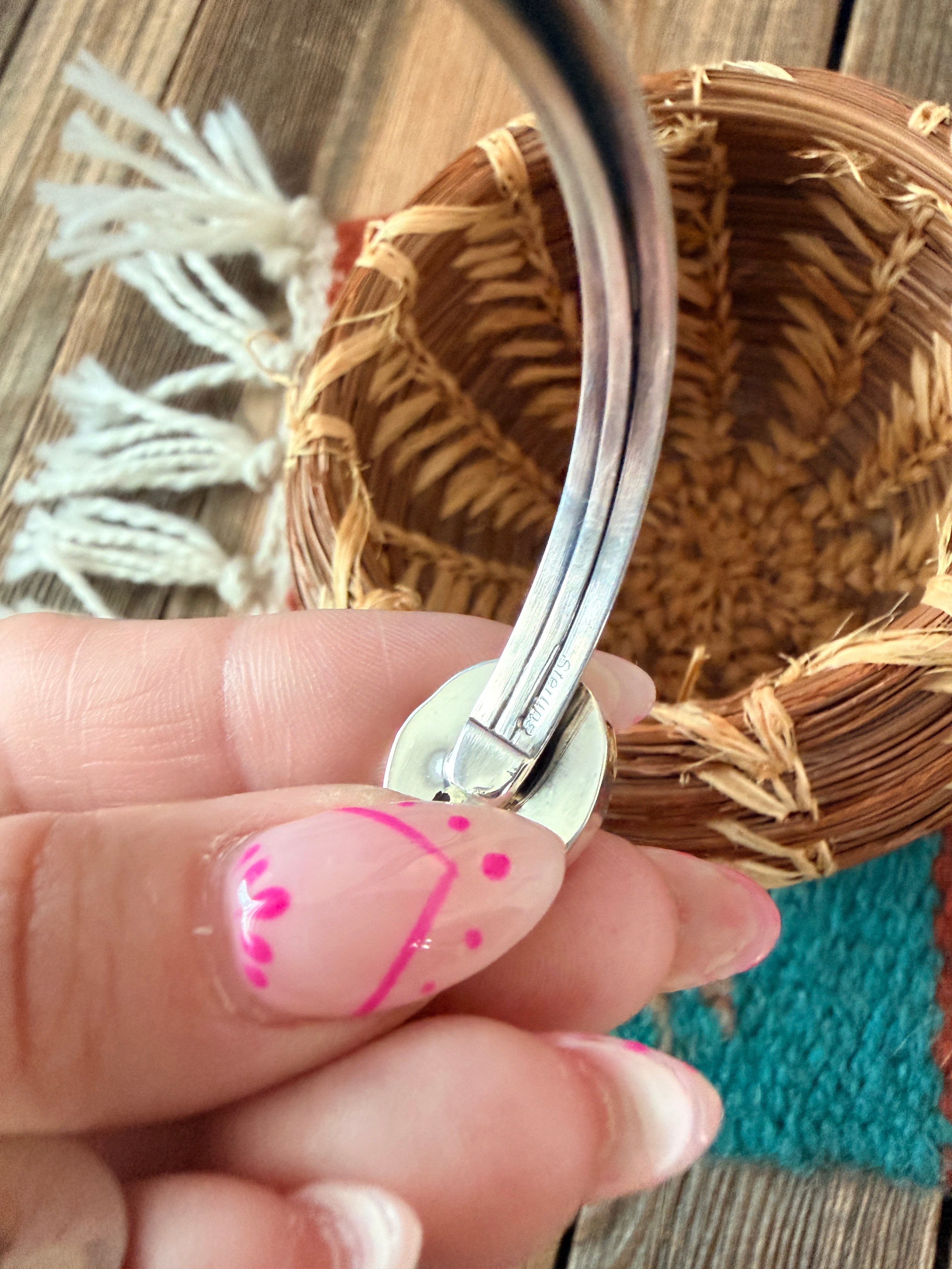 Handcrafted Orange Spiny & Sterling Silver Floating Cuff Bracelet