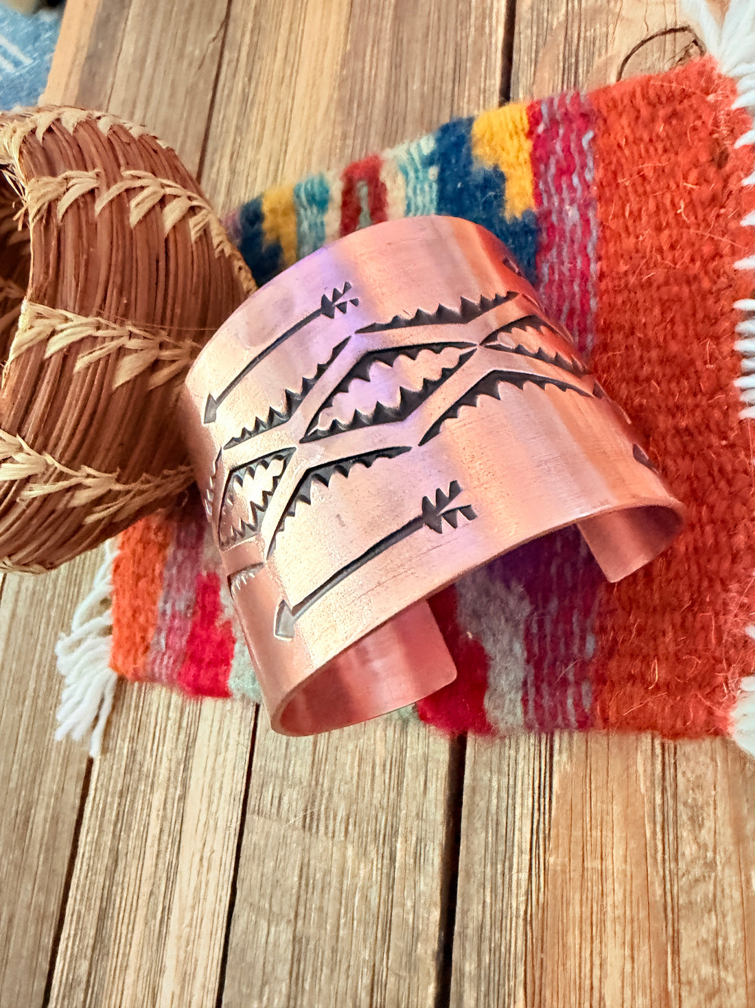 Handcrafted Copper Cuff Bracelet by Elvira Bill