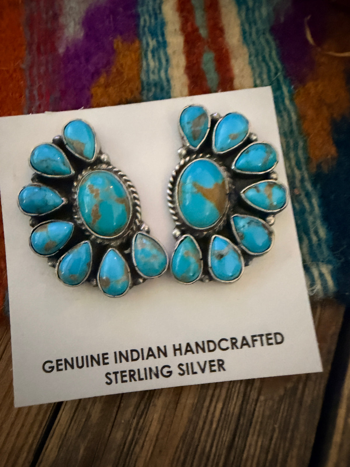 Handcrafted Turquoise & Sterling Silver Post Earrings by Marcella James
