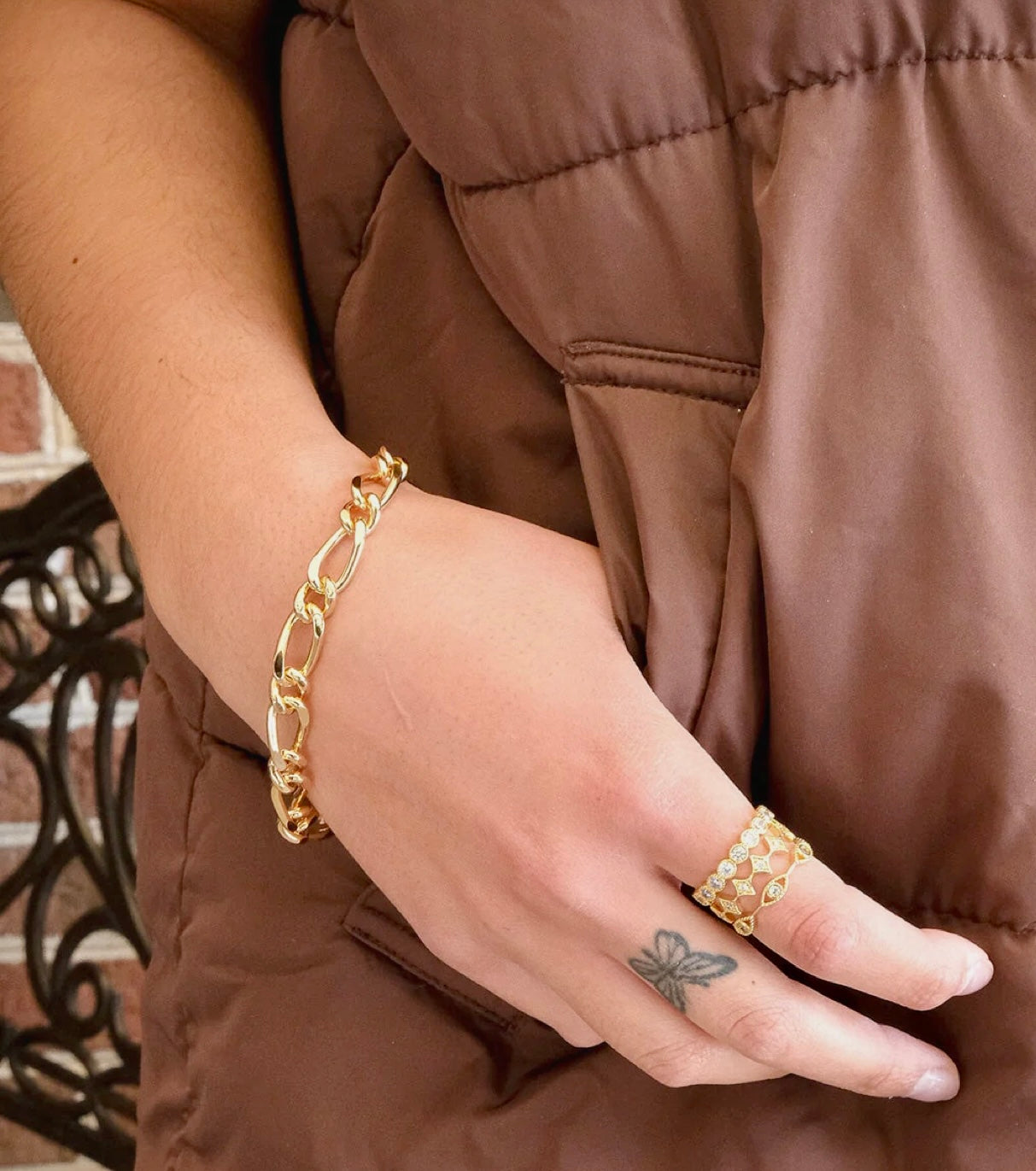 Roxie CZ Gold Stacking Ring Set of 3