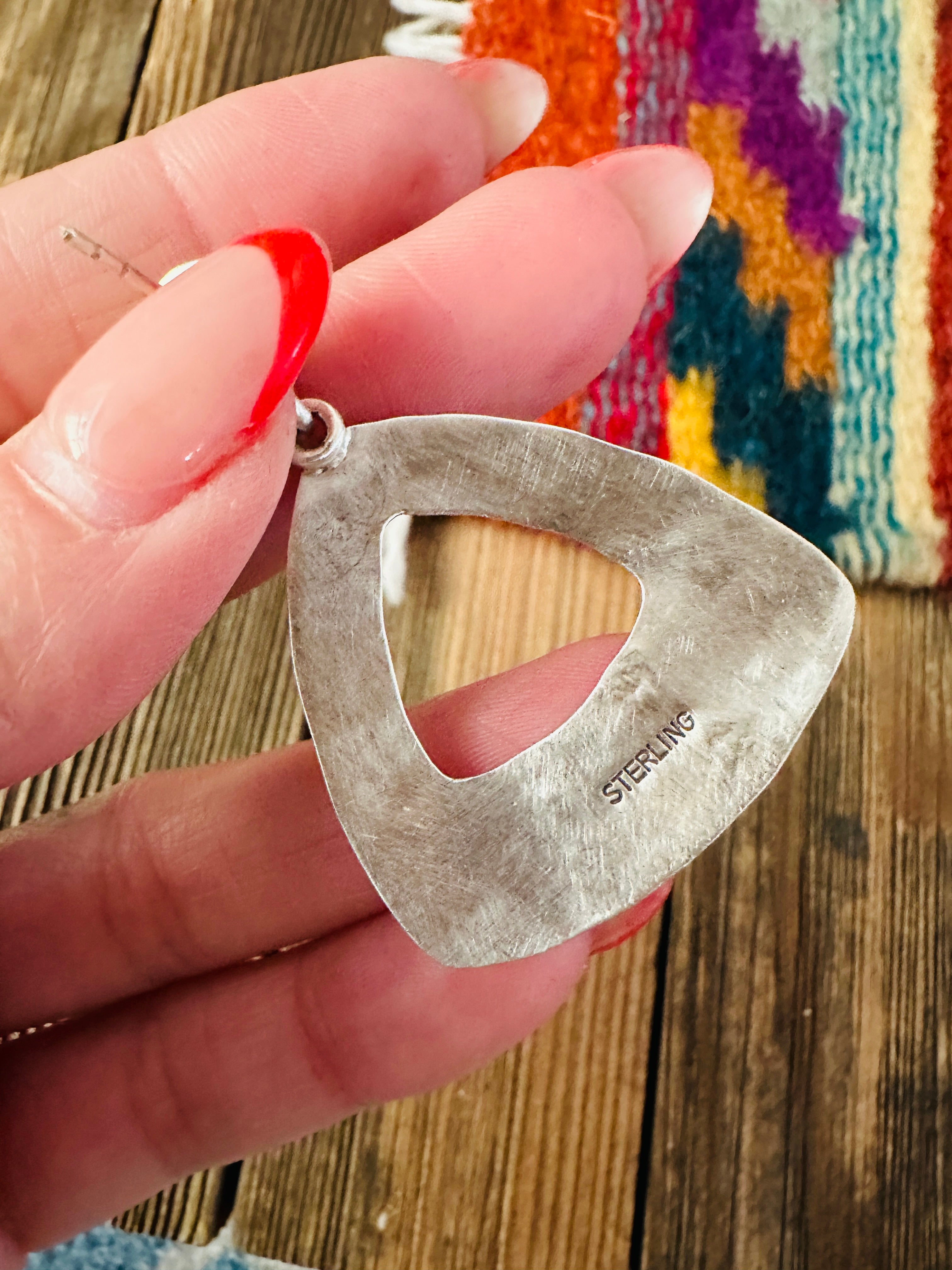 Handcrafted Sterling Silver Concho Dangle Earrings