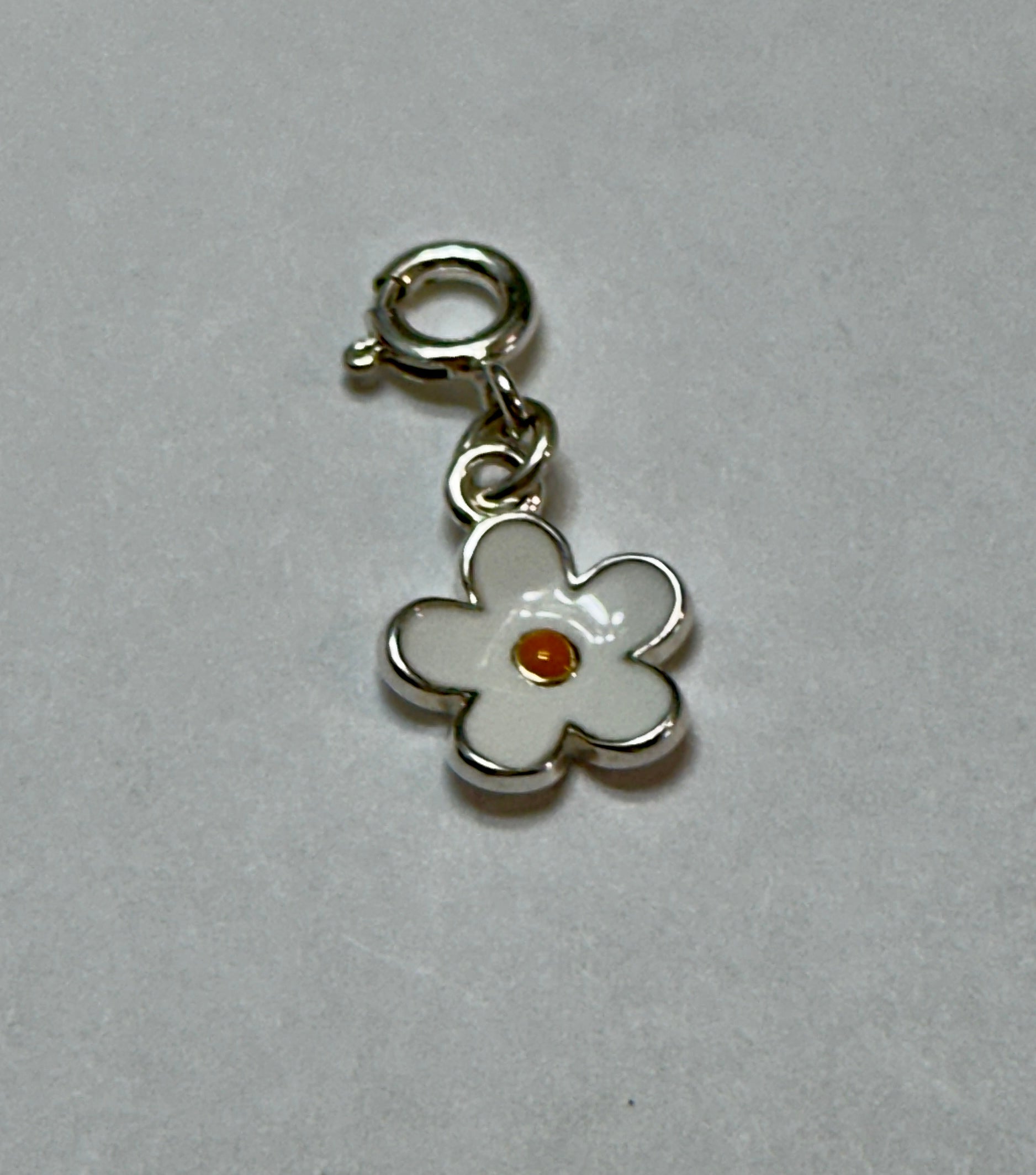 Sterling Silver White Daisy Charm