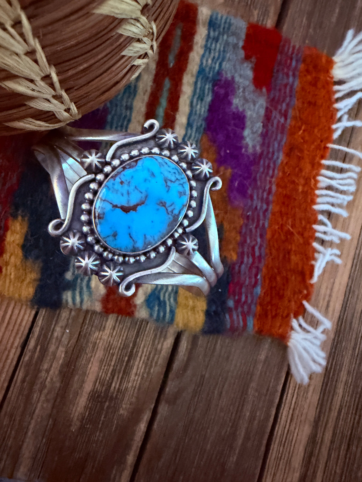 Handcrafted Sterling Silver and Turquoise Cuff Bracelet