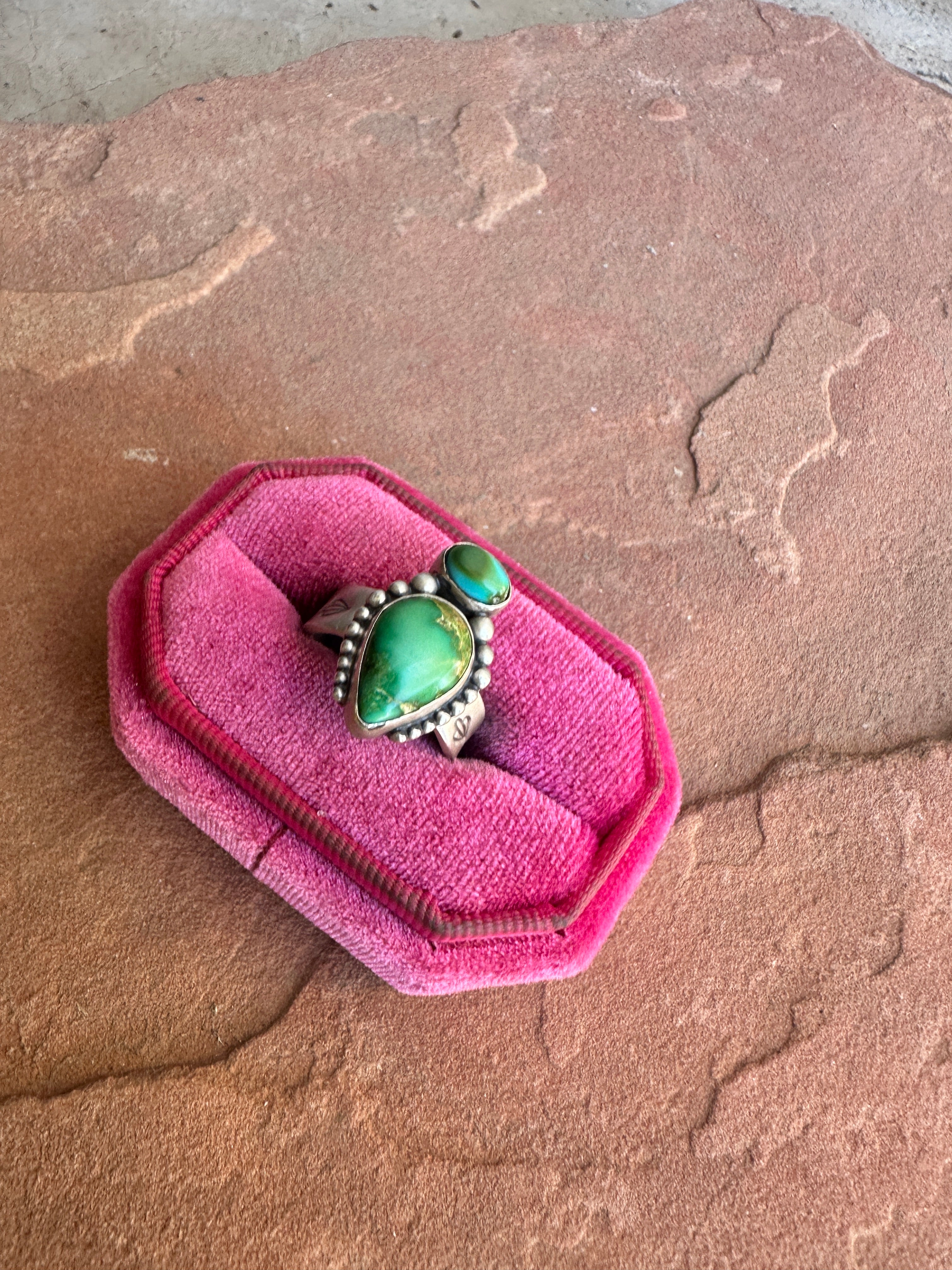 Handmade Sonoran Mountain Turquoise & Sterling Adjustable Ring