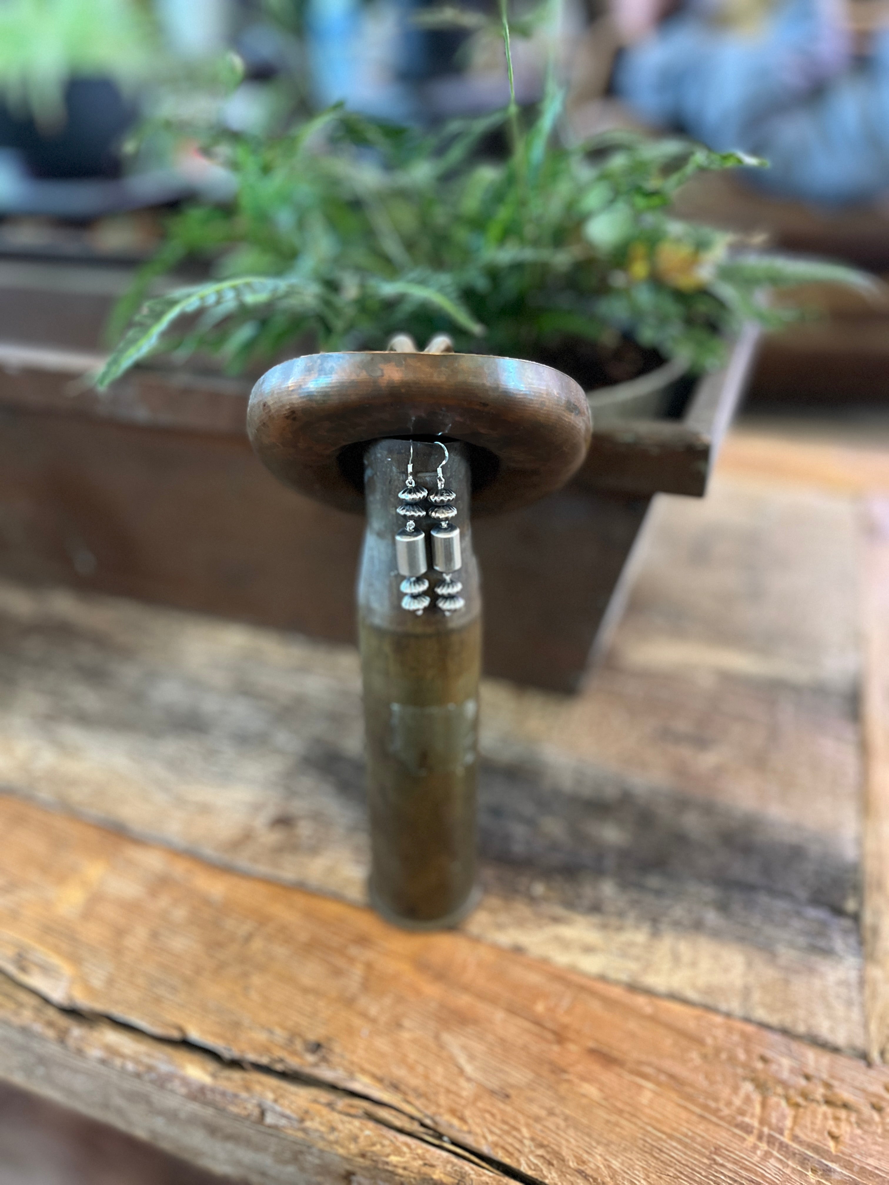 Handcrafted Sterling Handmade Linked Bead Drop Earrings by Crystal Haley