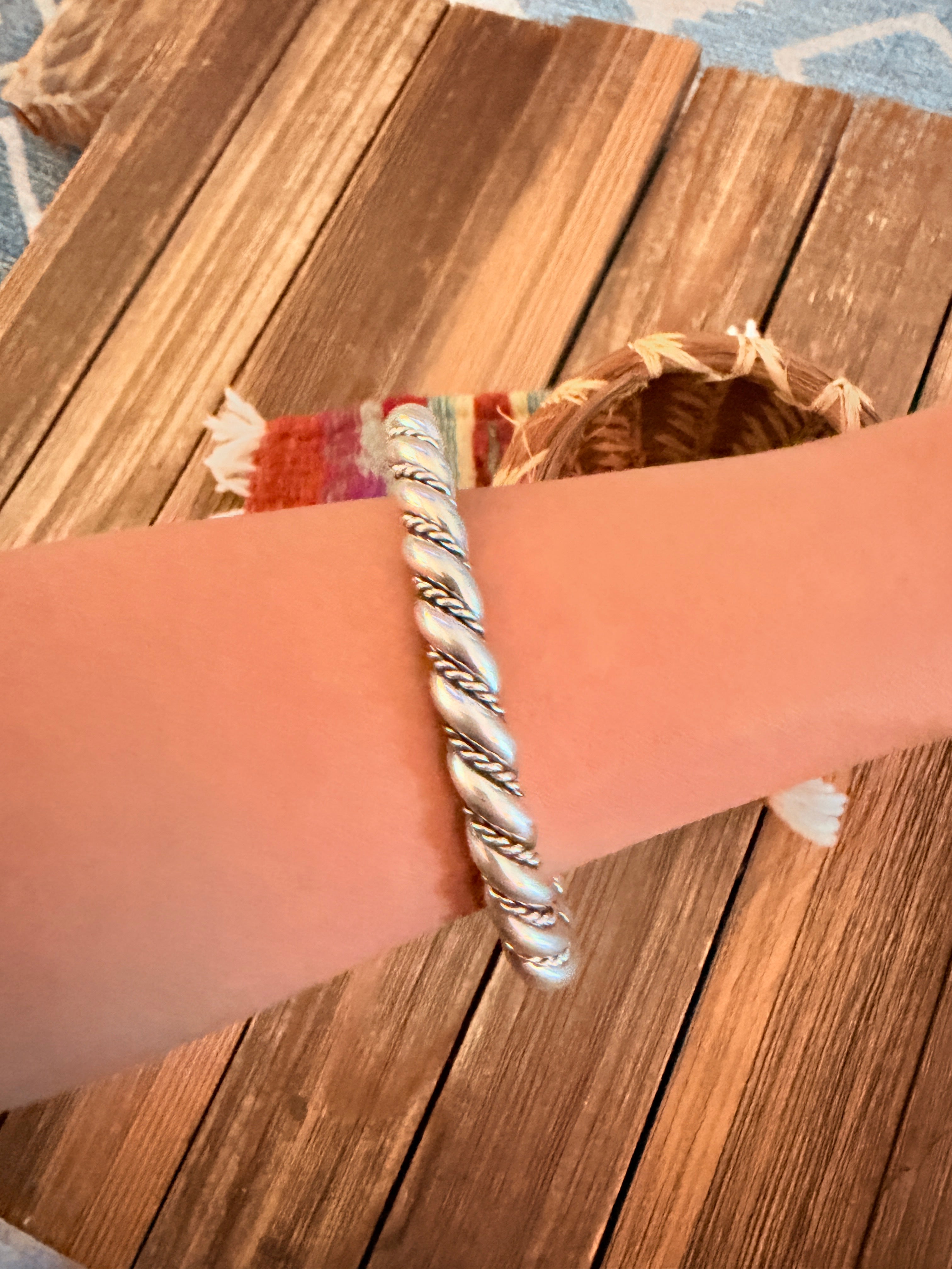 Handcrafted Twisted Sterling Silver Cuff Bracelet