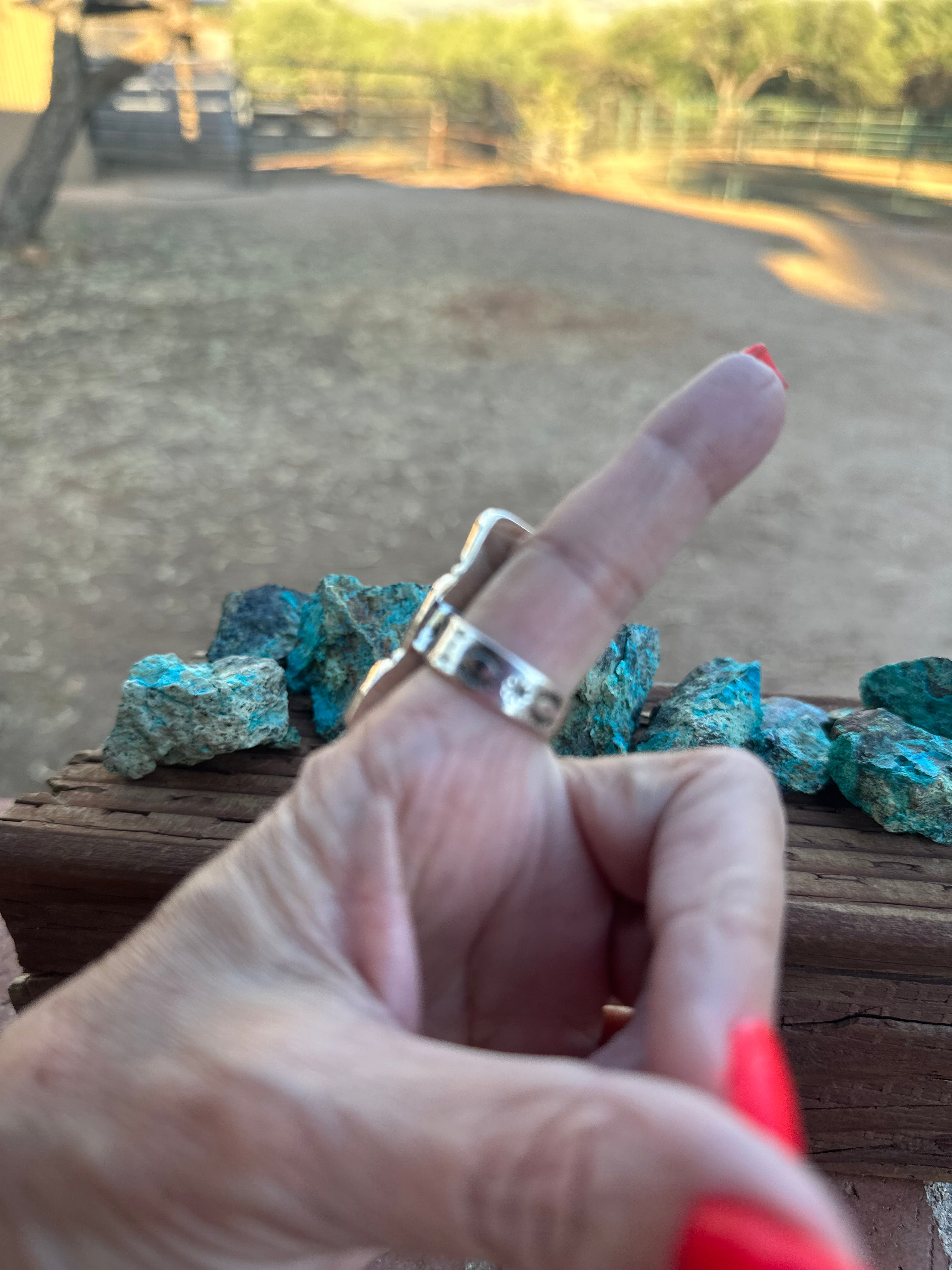 Handmade Sonoran Mountain Turquoise & Sterling Silver Adjustable Ring