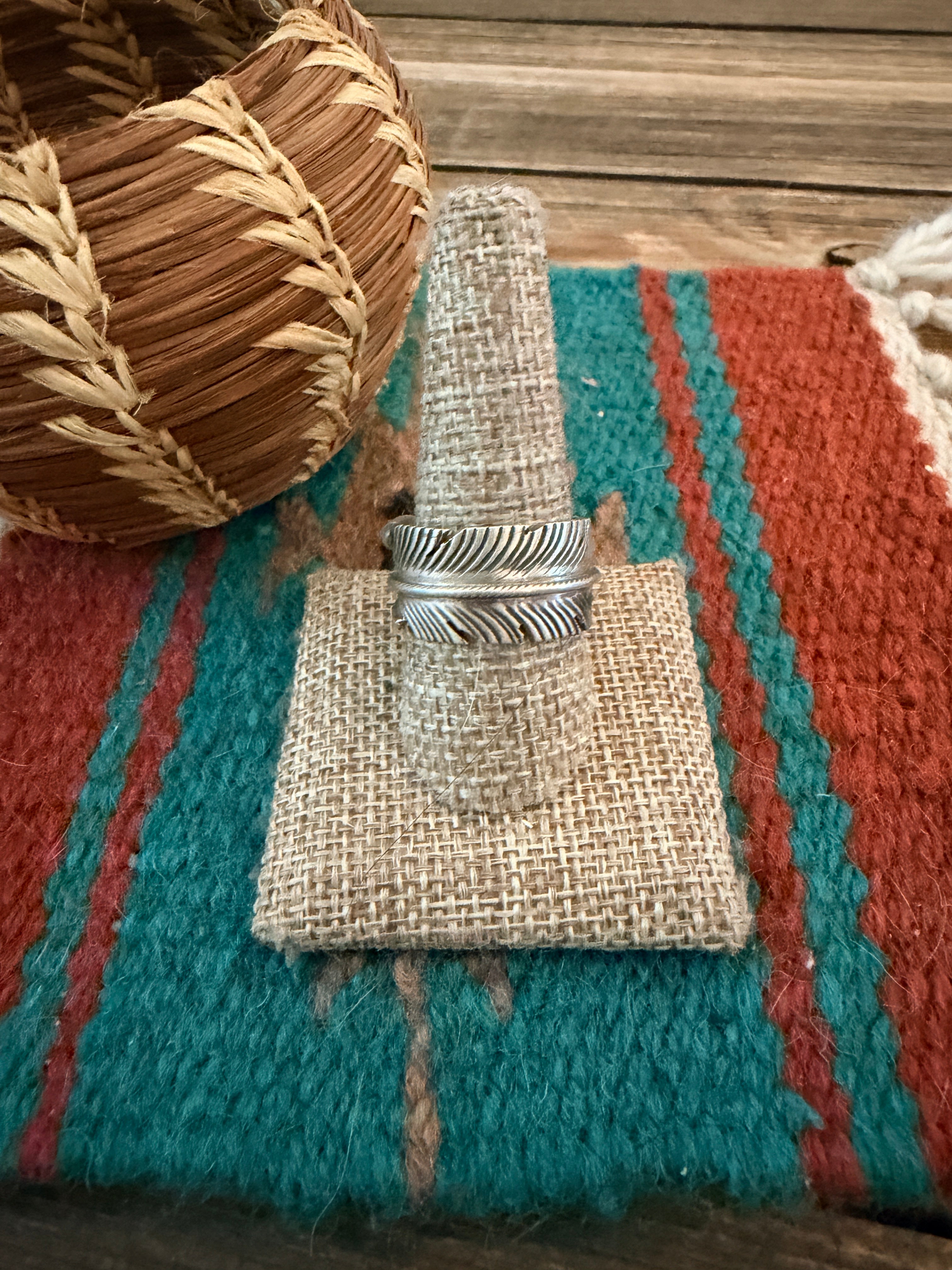 Handcrafted Sterling Silver Feather Band Ring