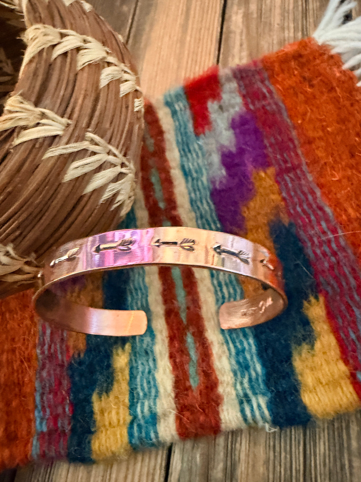 Handcrafted Copper Arrow Cuff Bracelet
