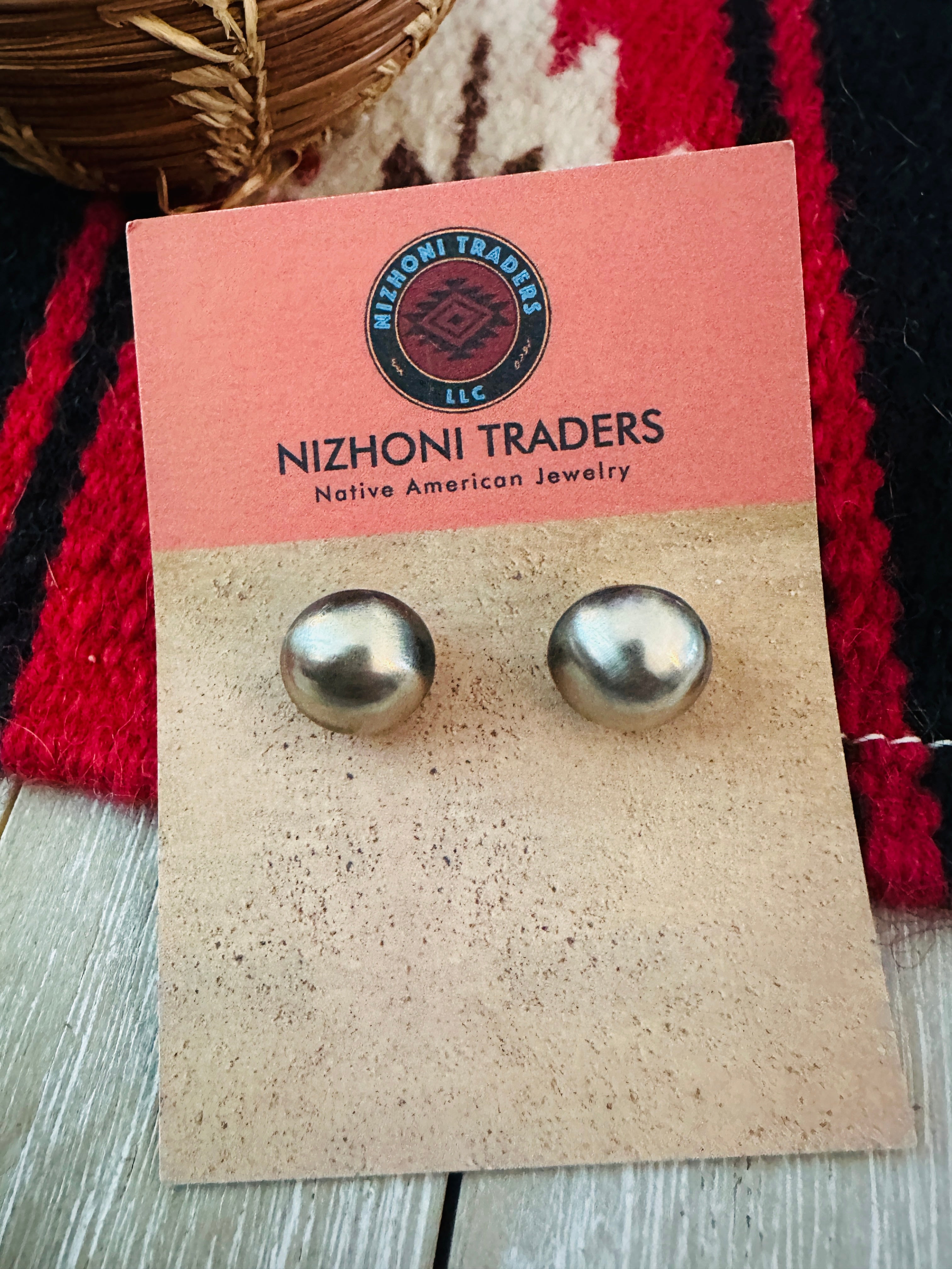 Handcrafted Sterling Silver Pearl Stud Earrings