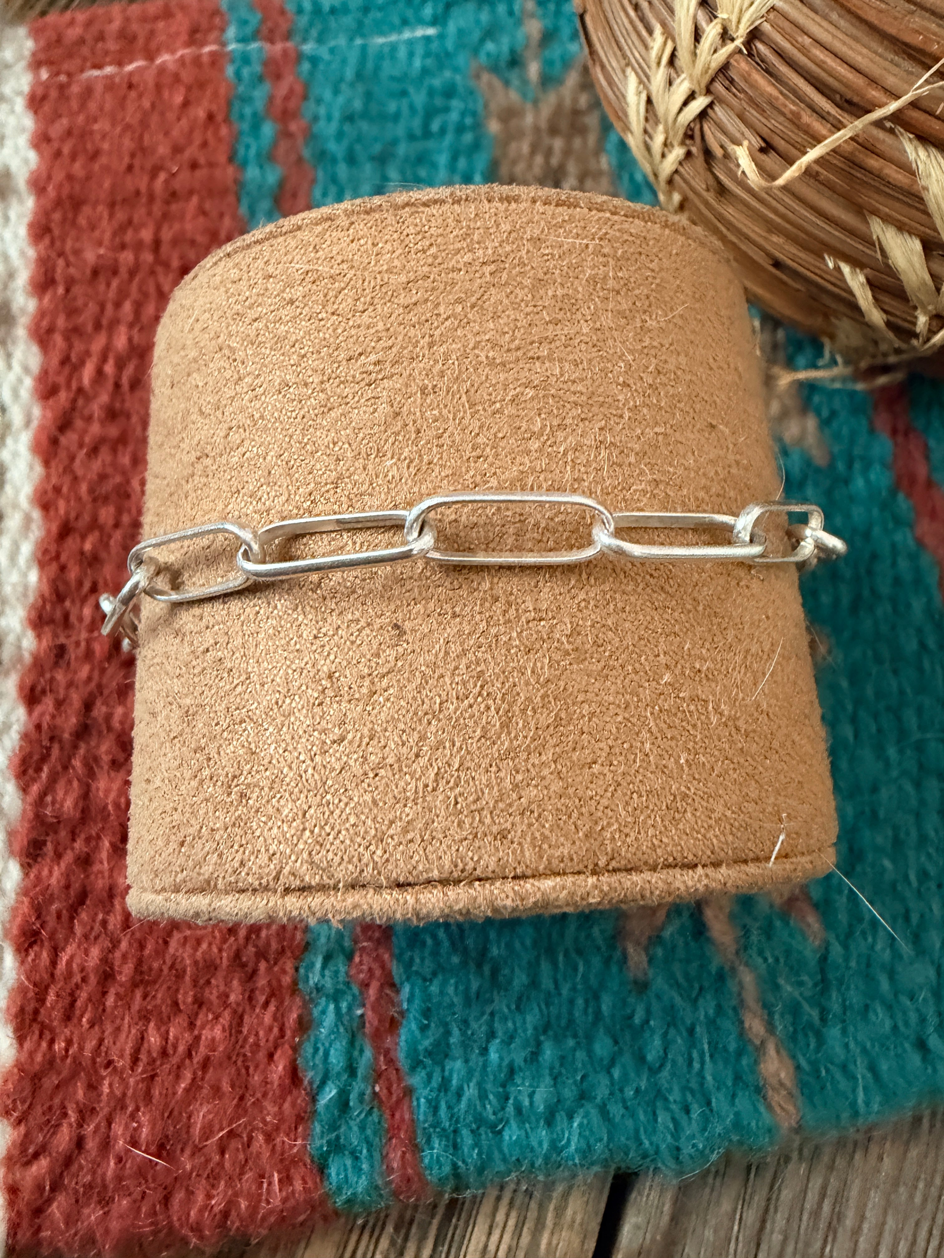 Handmade Sterling Silver Paperclip Link Bracelet