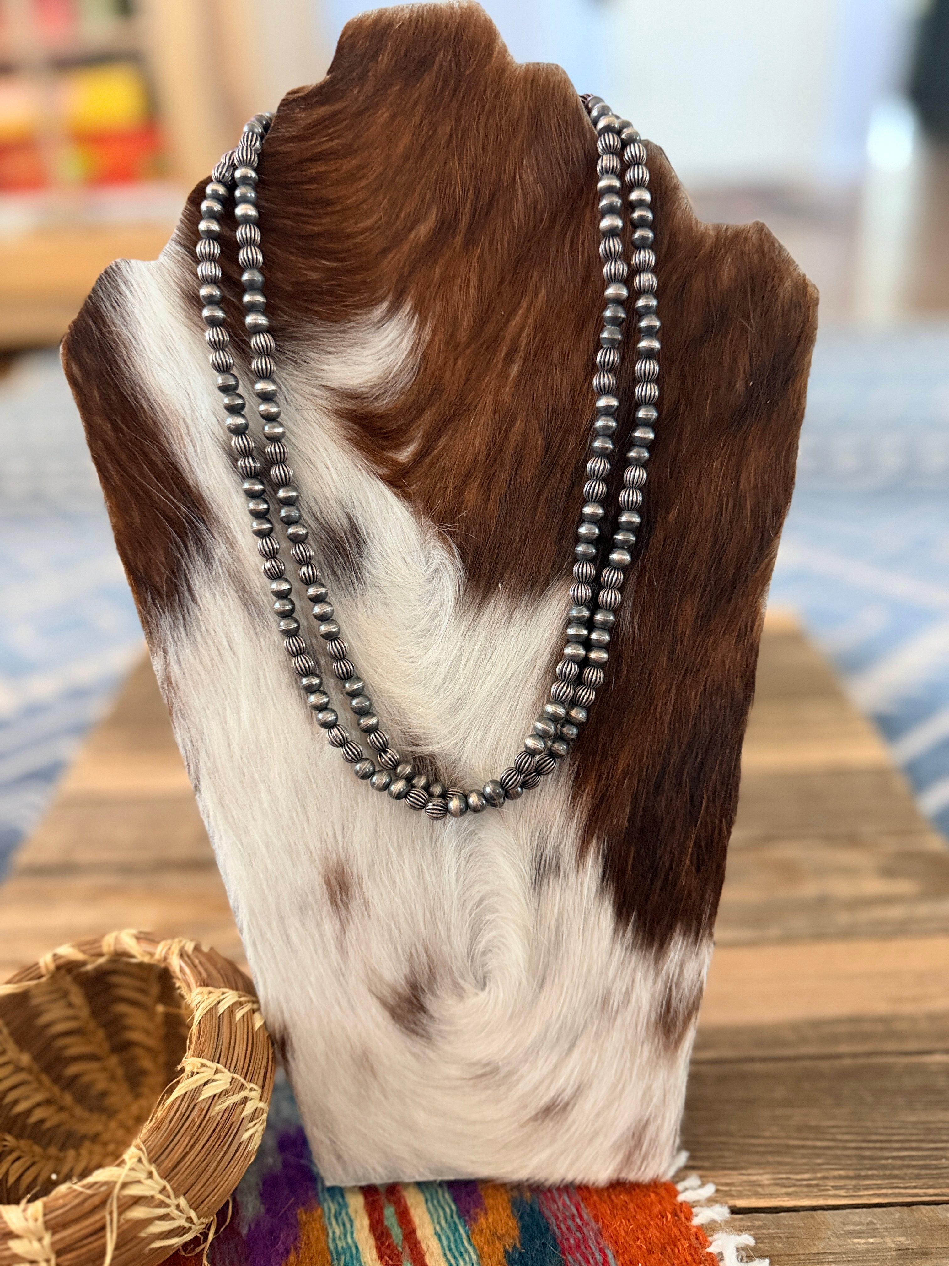 Handcrafted Sterling Silver Pearl 40” Mixed Bead Necklace