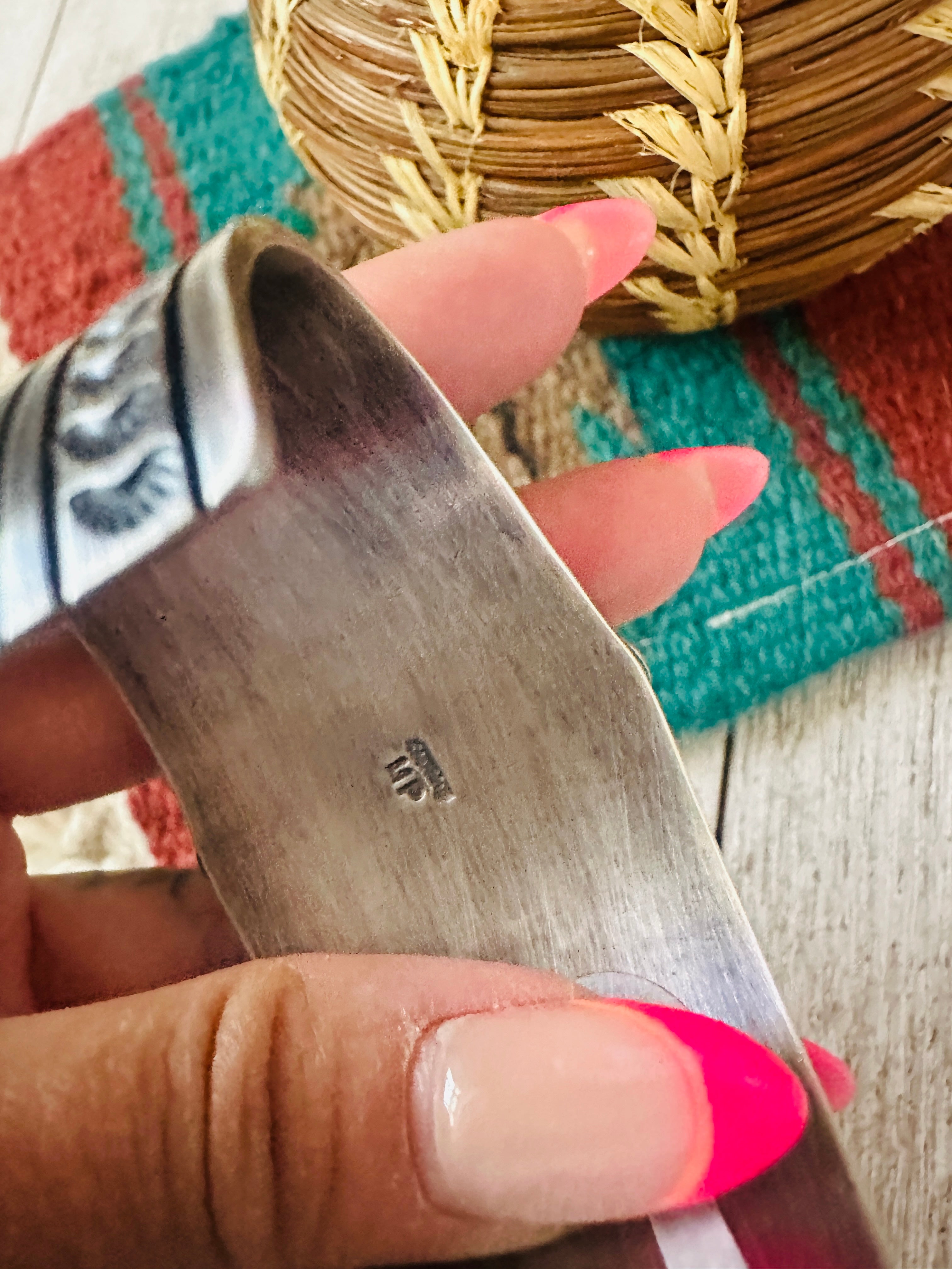 Handcrafted Sterling Silver, Royston and Sonoran Turquoise Cuff Bracelet by Murphy Platero /