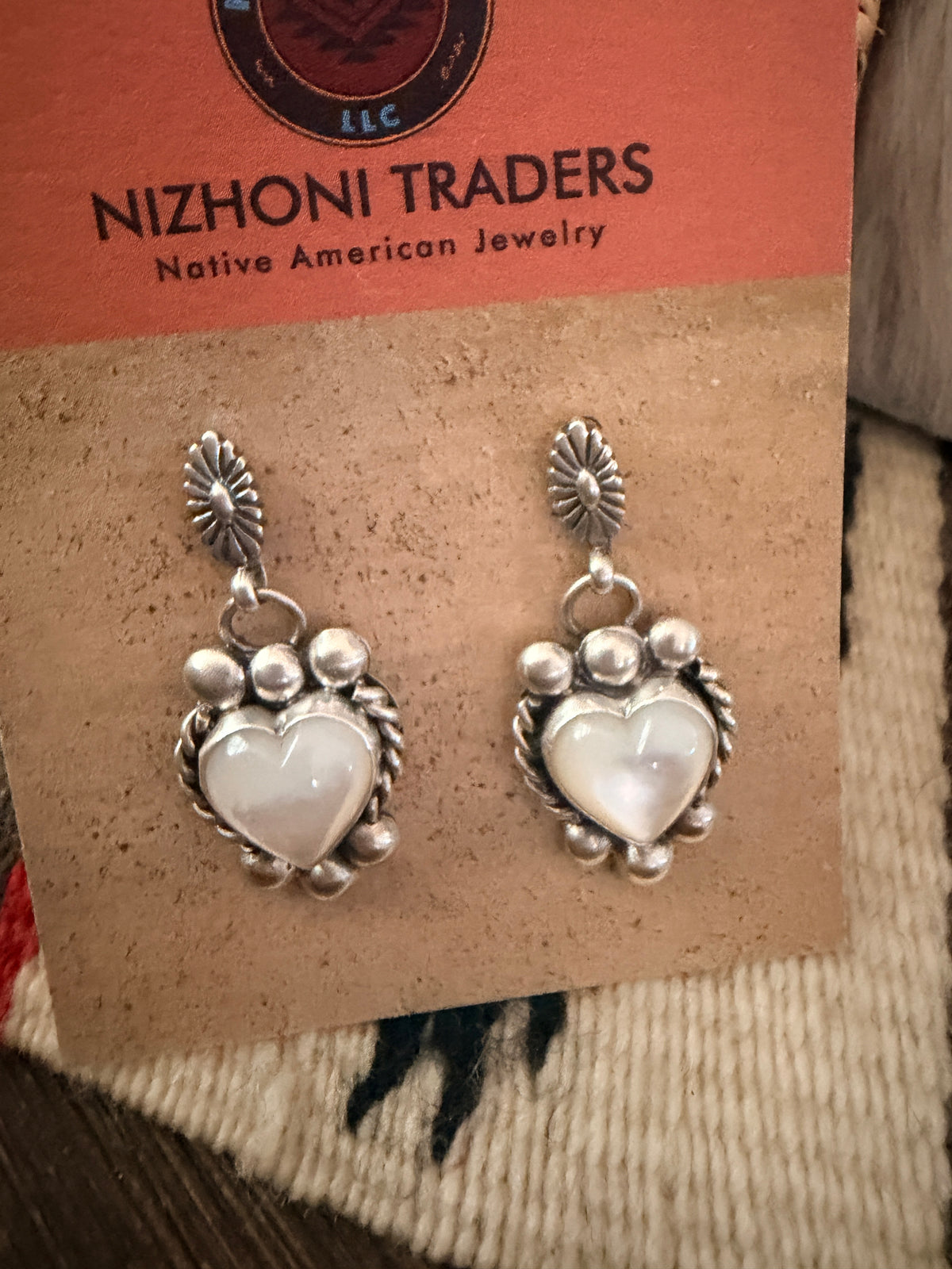 Handcrafted Mother of Pearl & Sterling Silver Cluster Necklace and Earring Set by Fred Francis