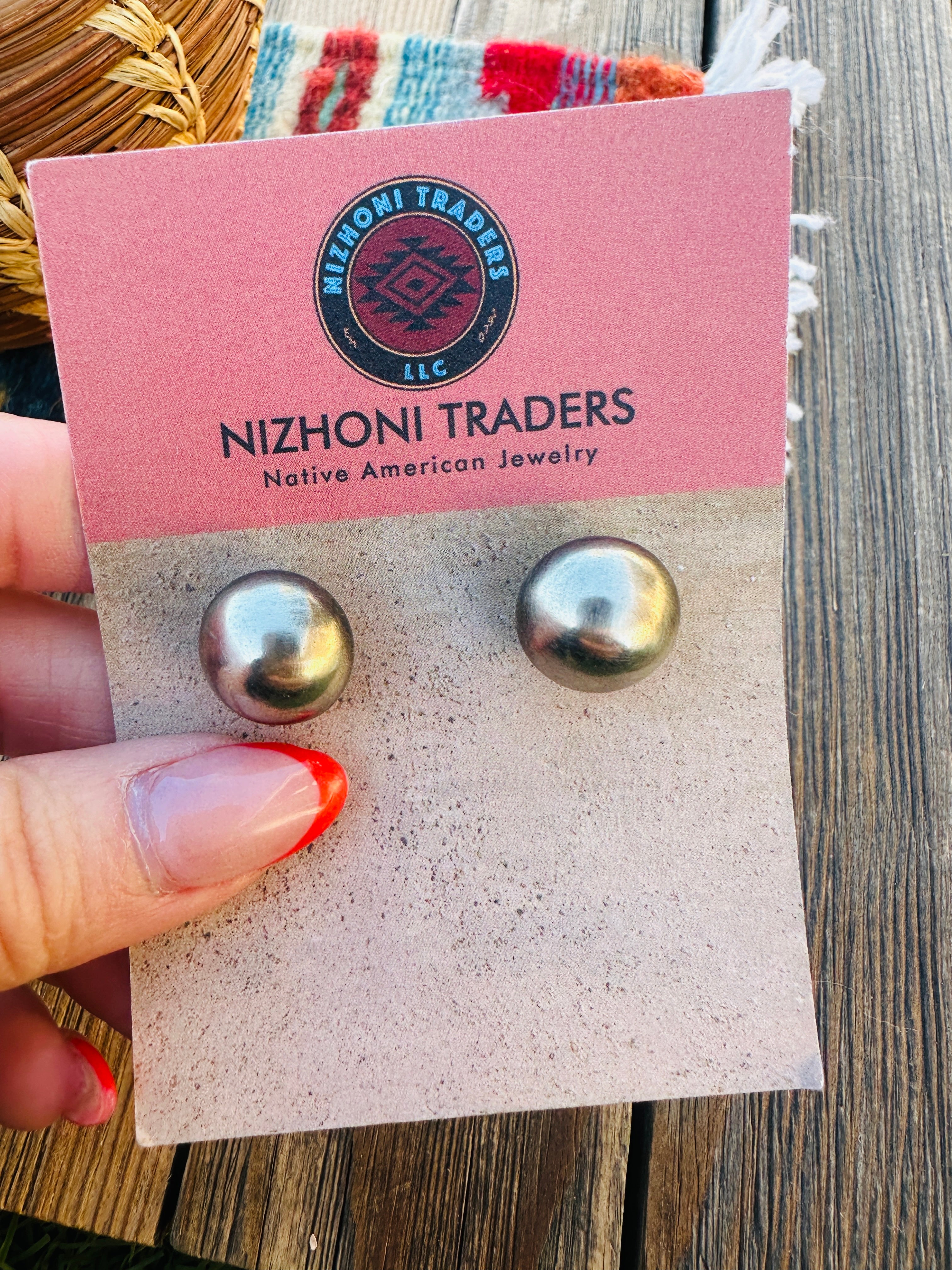 Handcrafted 12mm Sterling Silver Pearl Stud Earrings