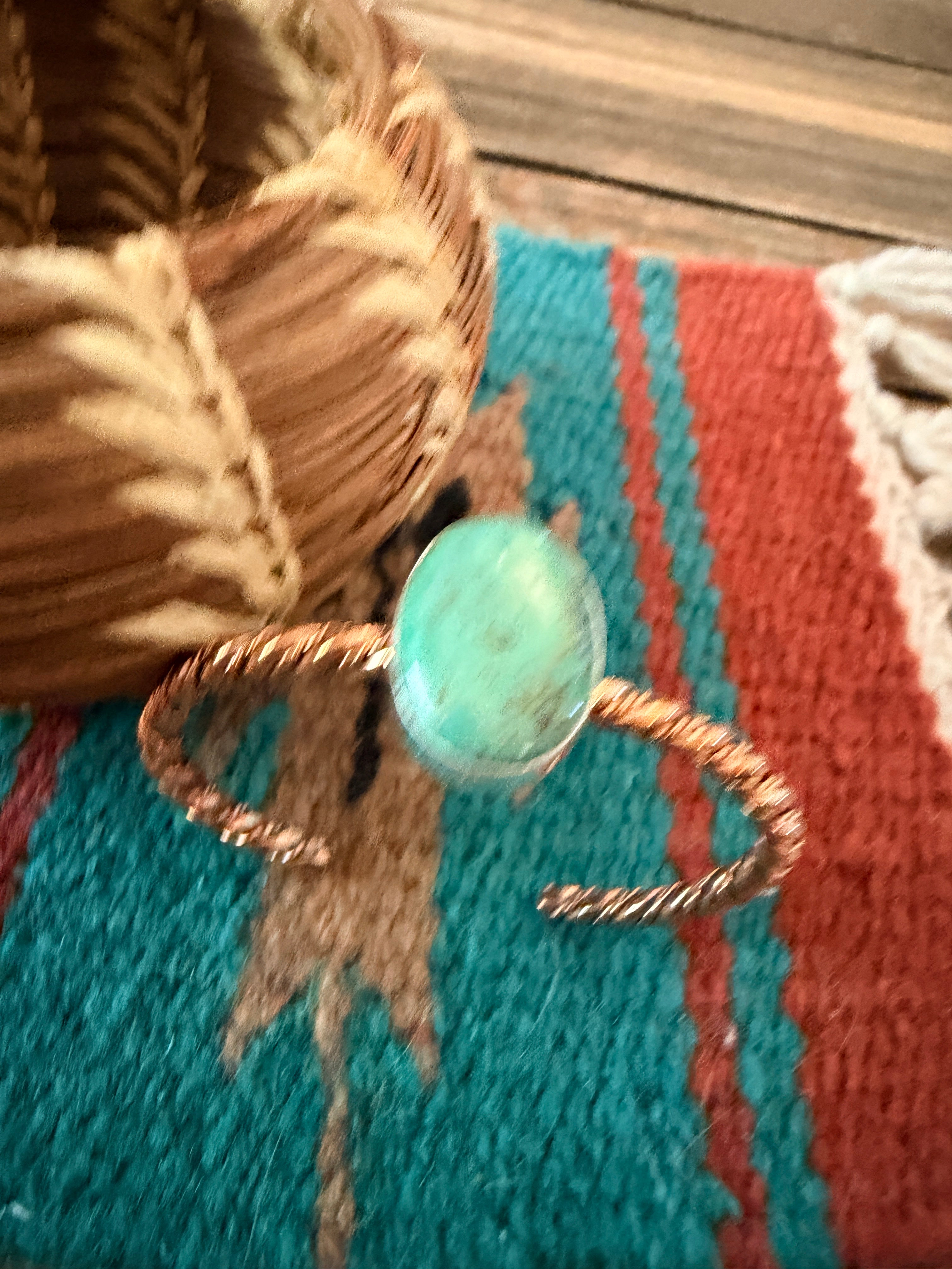 Handcrafted Turquoise & Copper Twisted Cuff Bracelet by Julia Etsitty