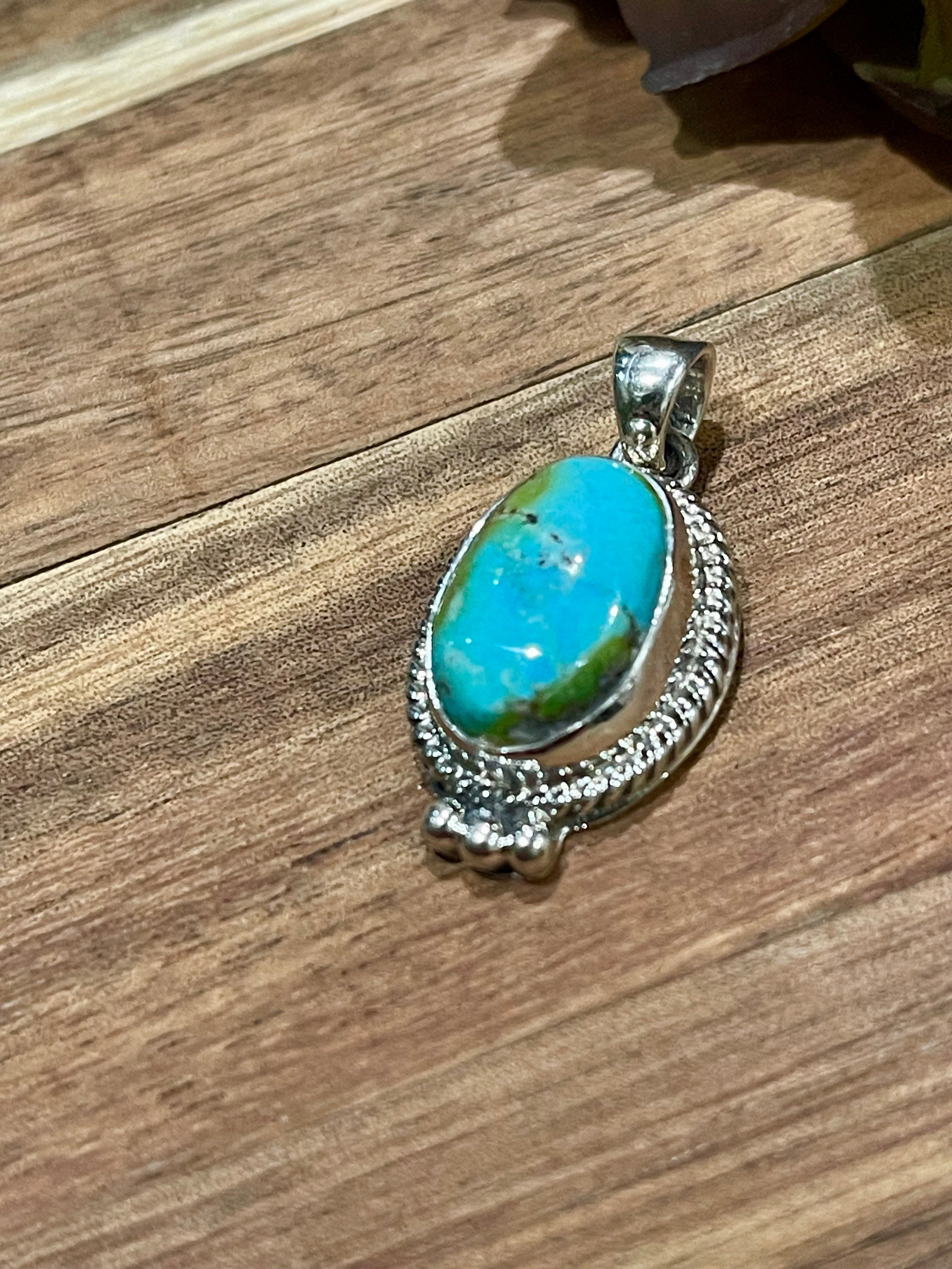 Navajo Sterling Silver & Turquoise Pendant