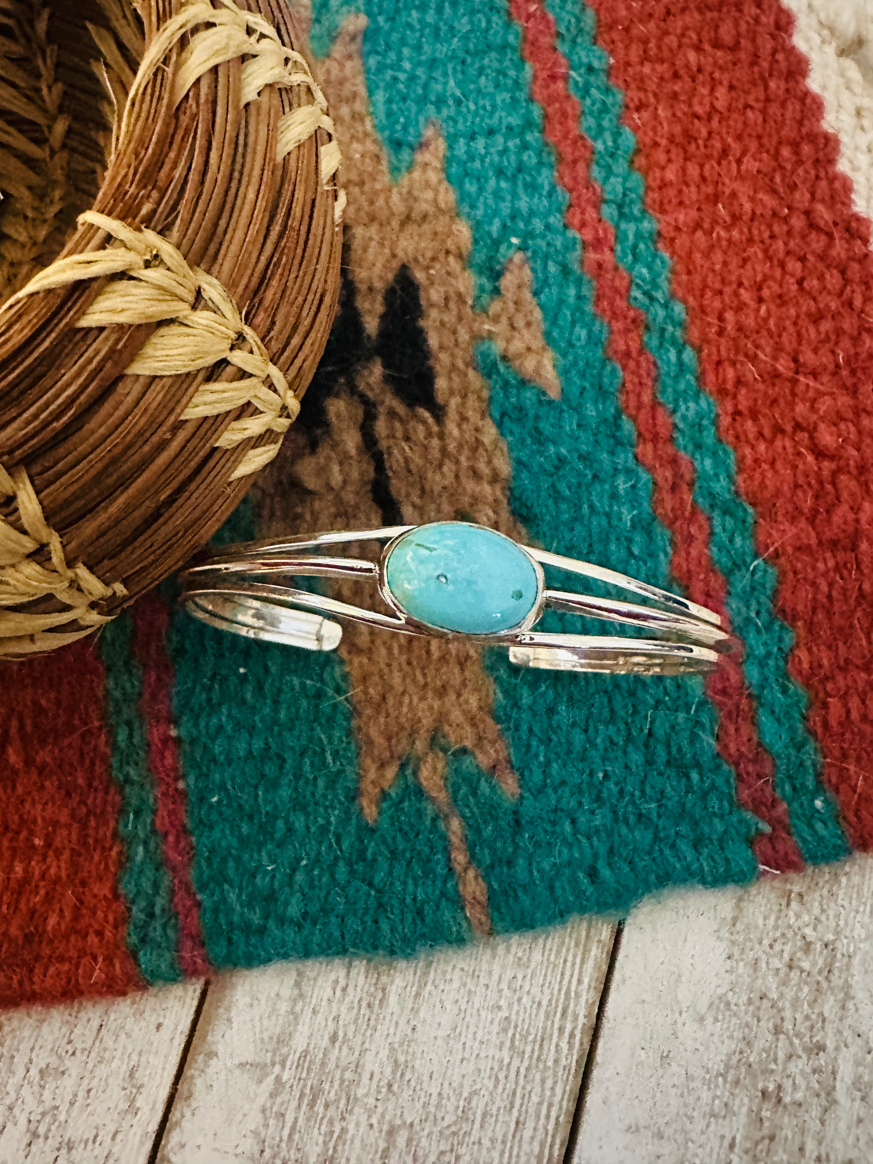 Navajo Turquoise & Sterling Silver Cuff Bracelet