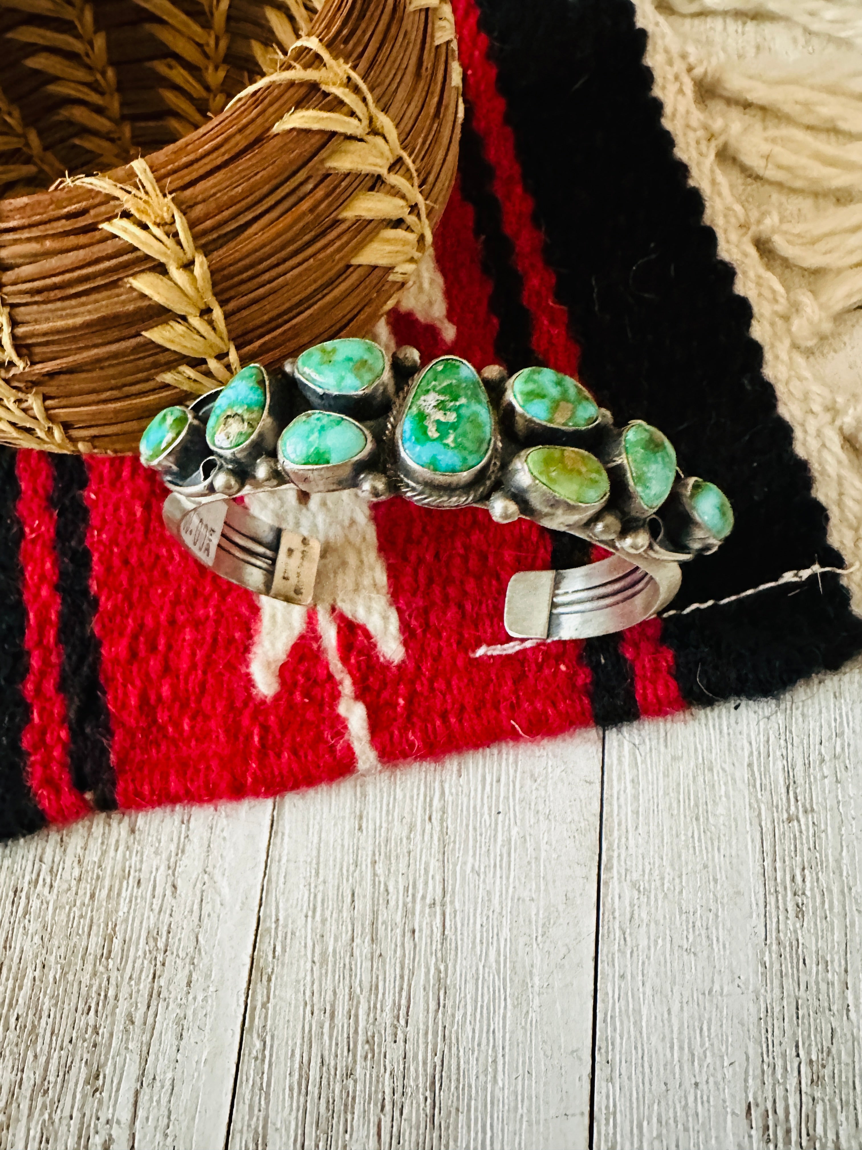 Navajo Sonoran Mountain Turquoise & Sterling Silver Cuff Bracelet