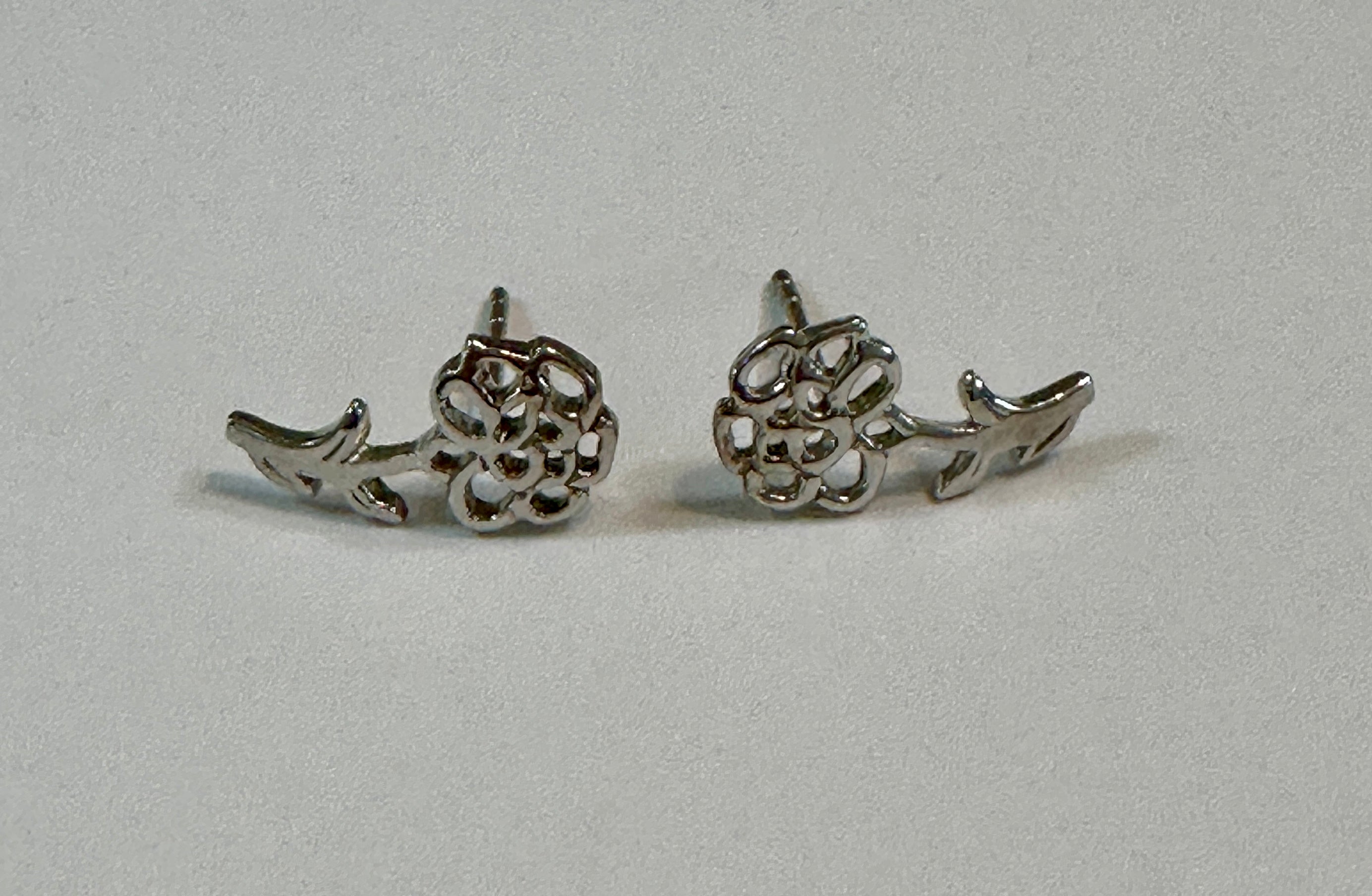 Sterling Silver Birthday Flower Stud Earrings January