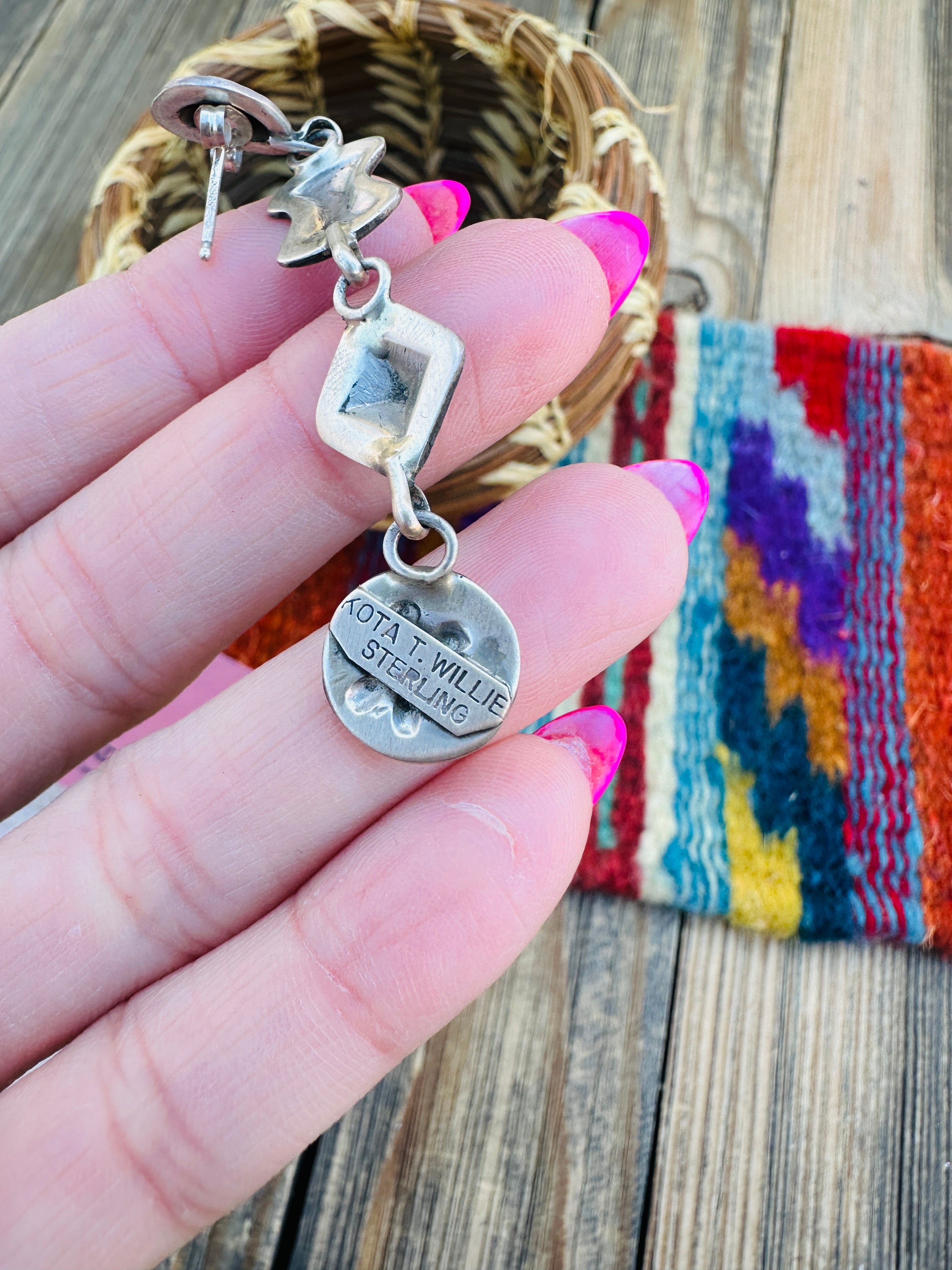 Handcrafted Sterling Silver Dangle Earrings by Dakota Willie