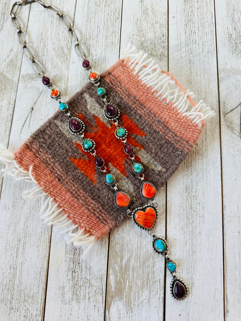 The Carli Lariat Necklace – Turquoise & Teepees