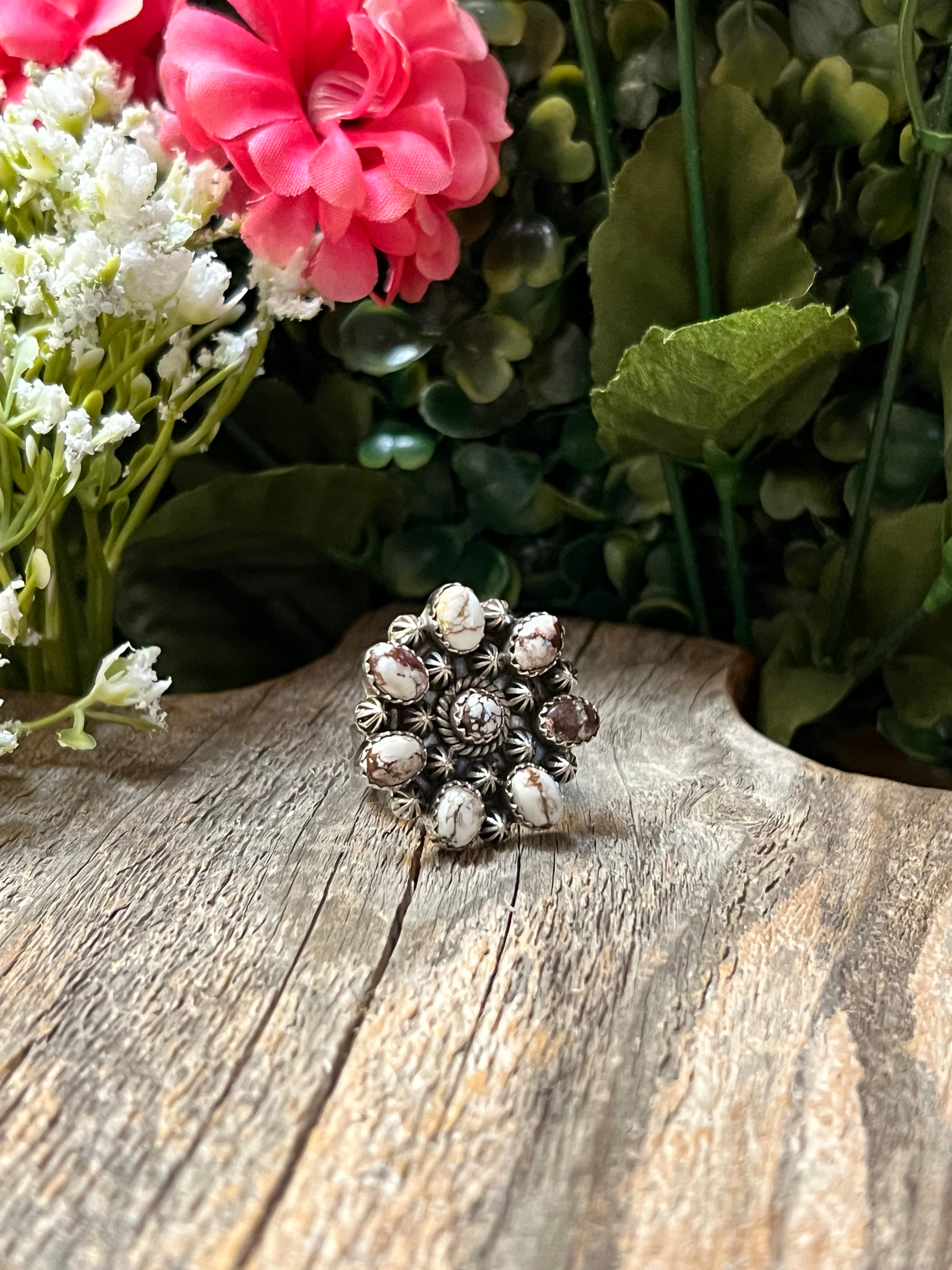 Handmade Wild Horse Cluster Sterling Silver Adjustable Ring