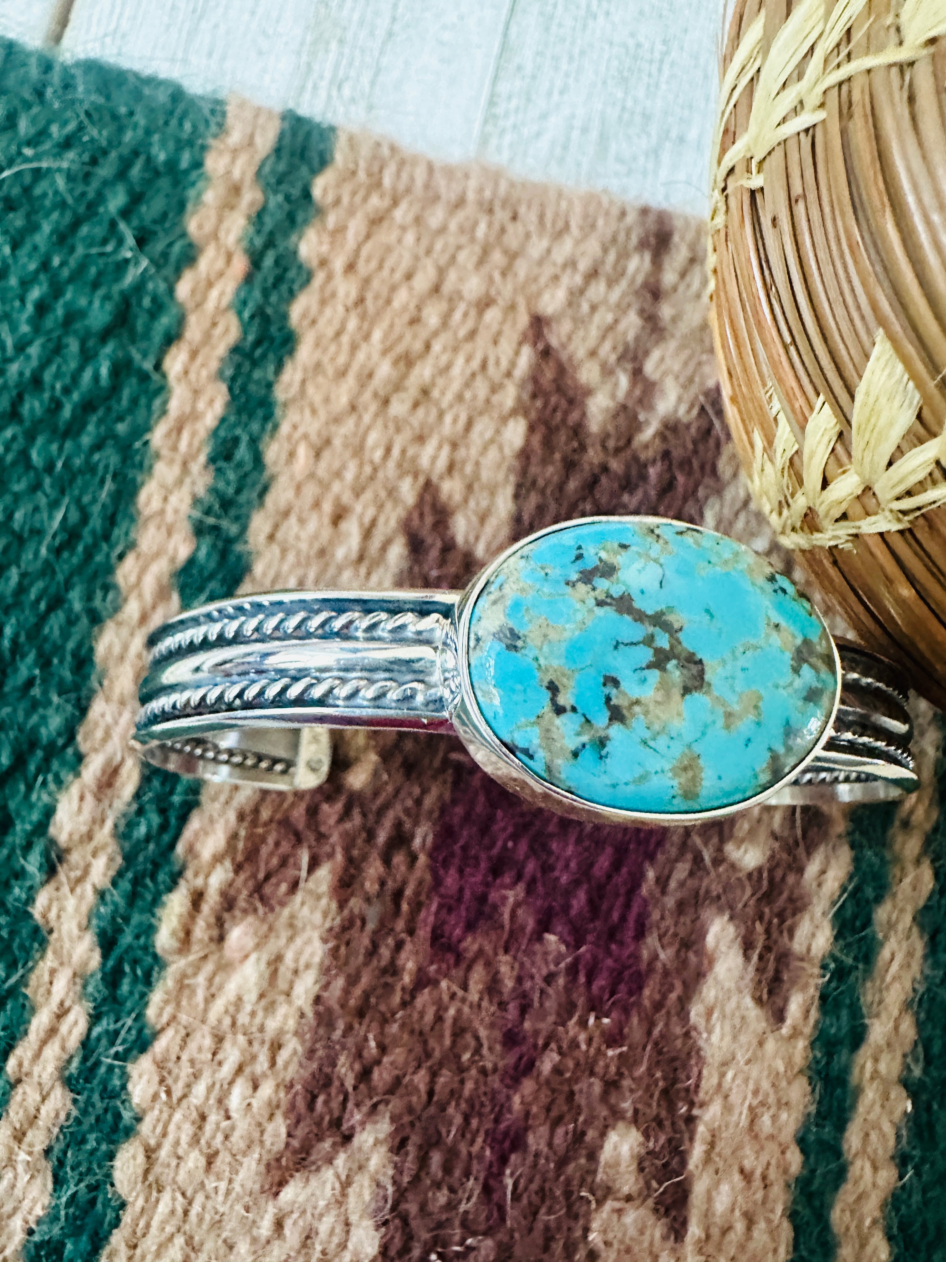 Navajo Turquoise & Sterling Silver Cuff Bracelet