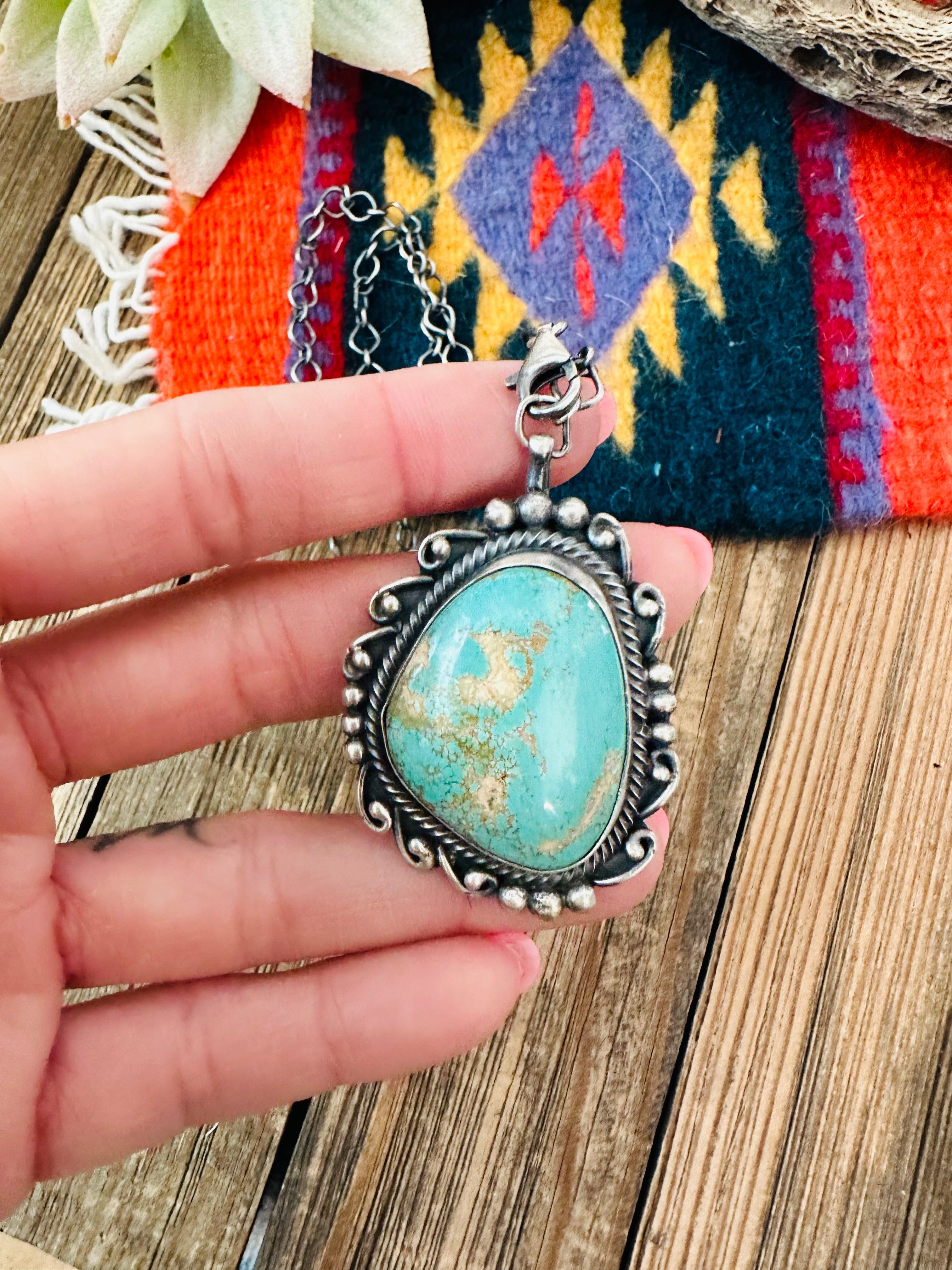 Navajo Sterling Silver & Turquoise Necklace