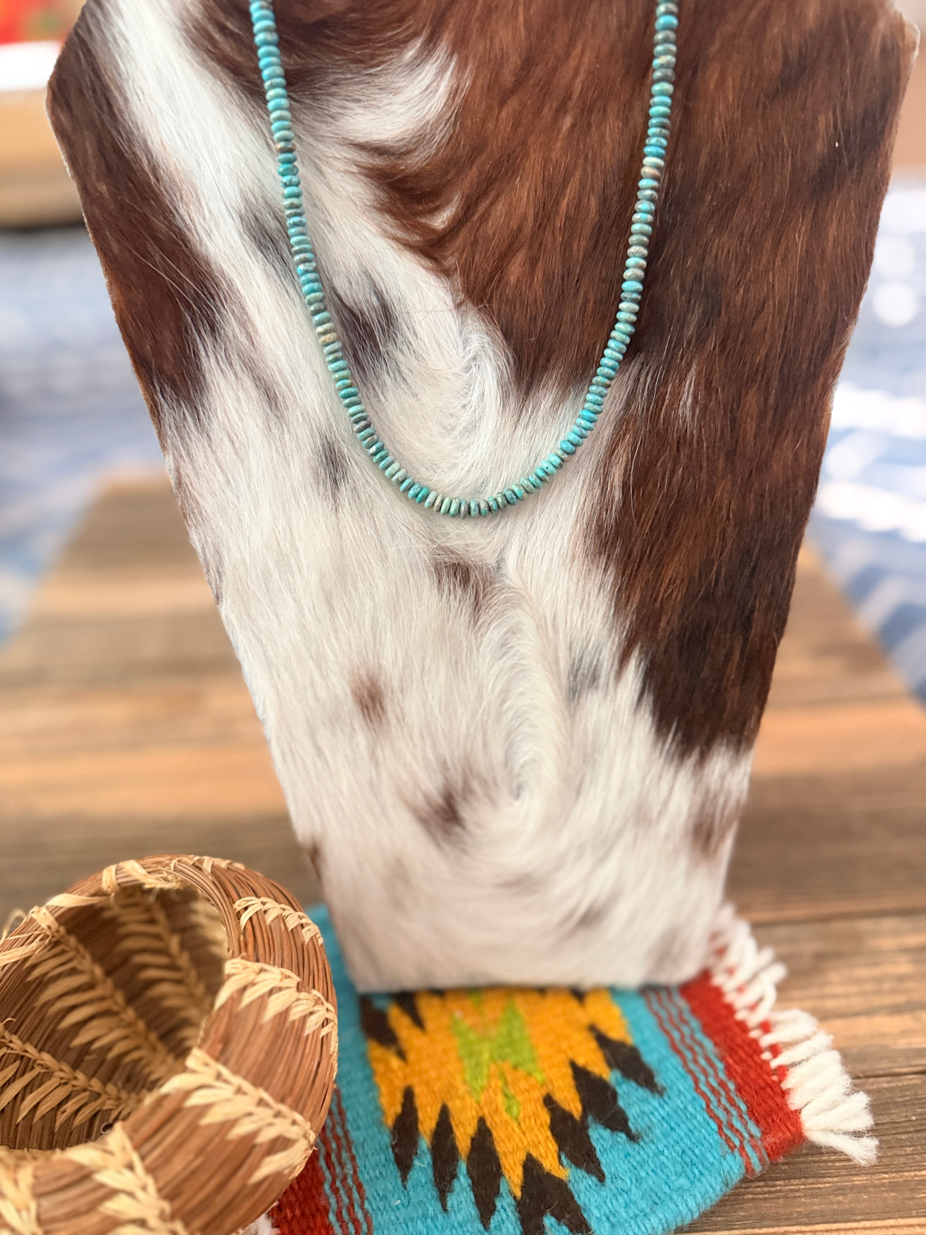 Handcrafted Turquoise 18" Beaded Necklace