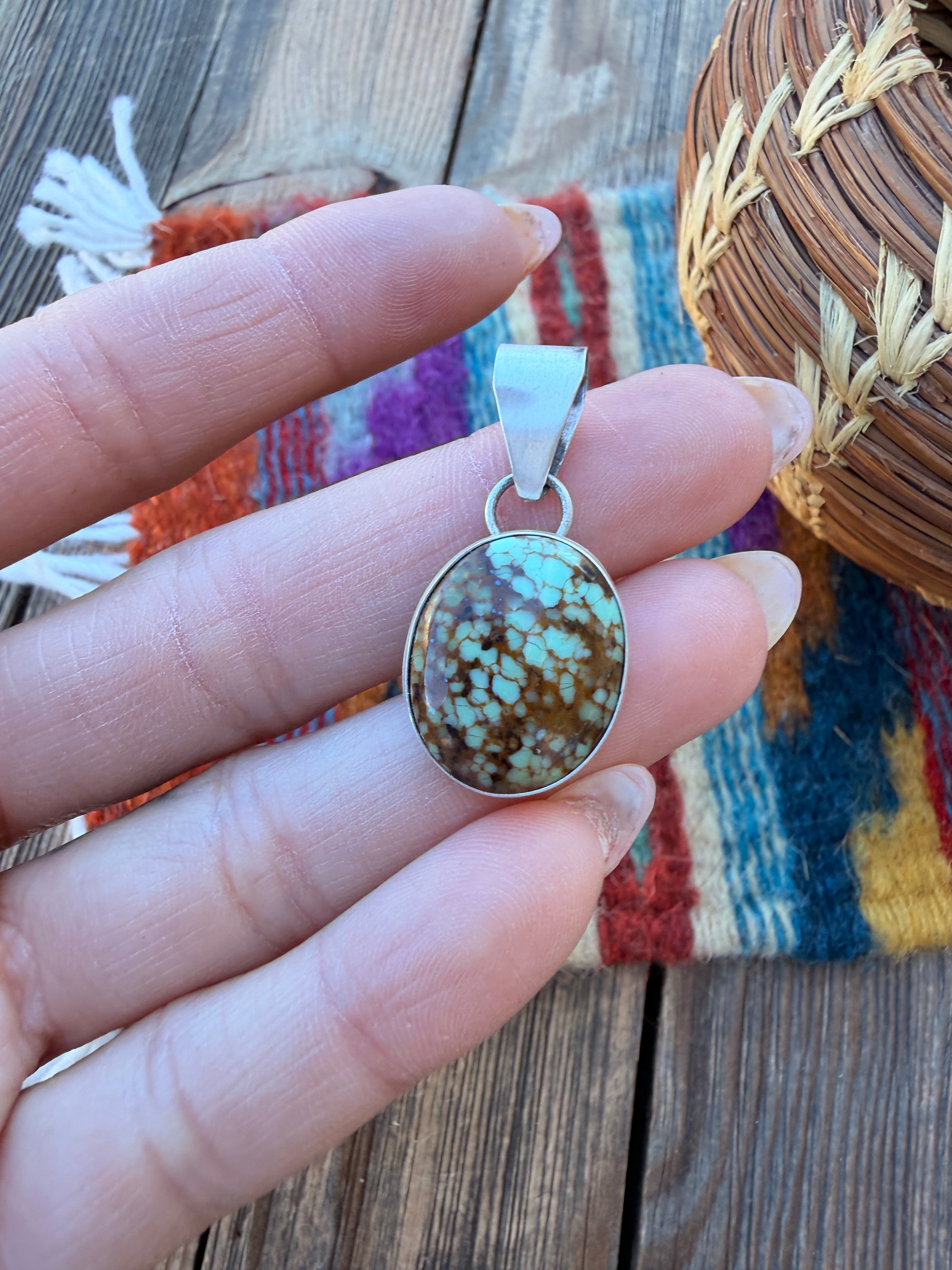 Handcrafted Sterling Silver & Turquoise Pendant by Susie Cooke