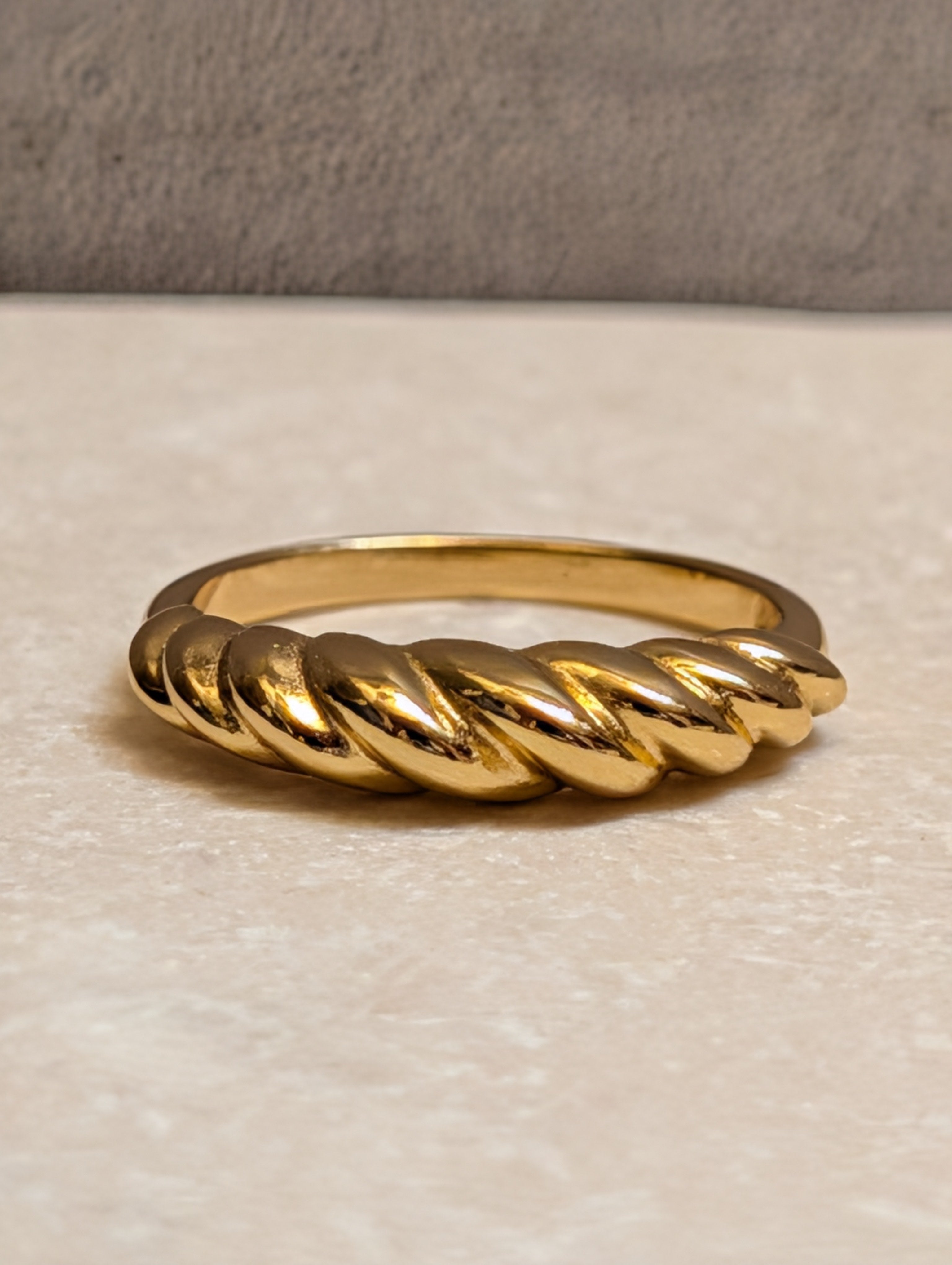 Gold Plated Twist Band Ring