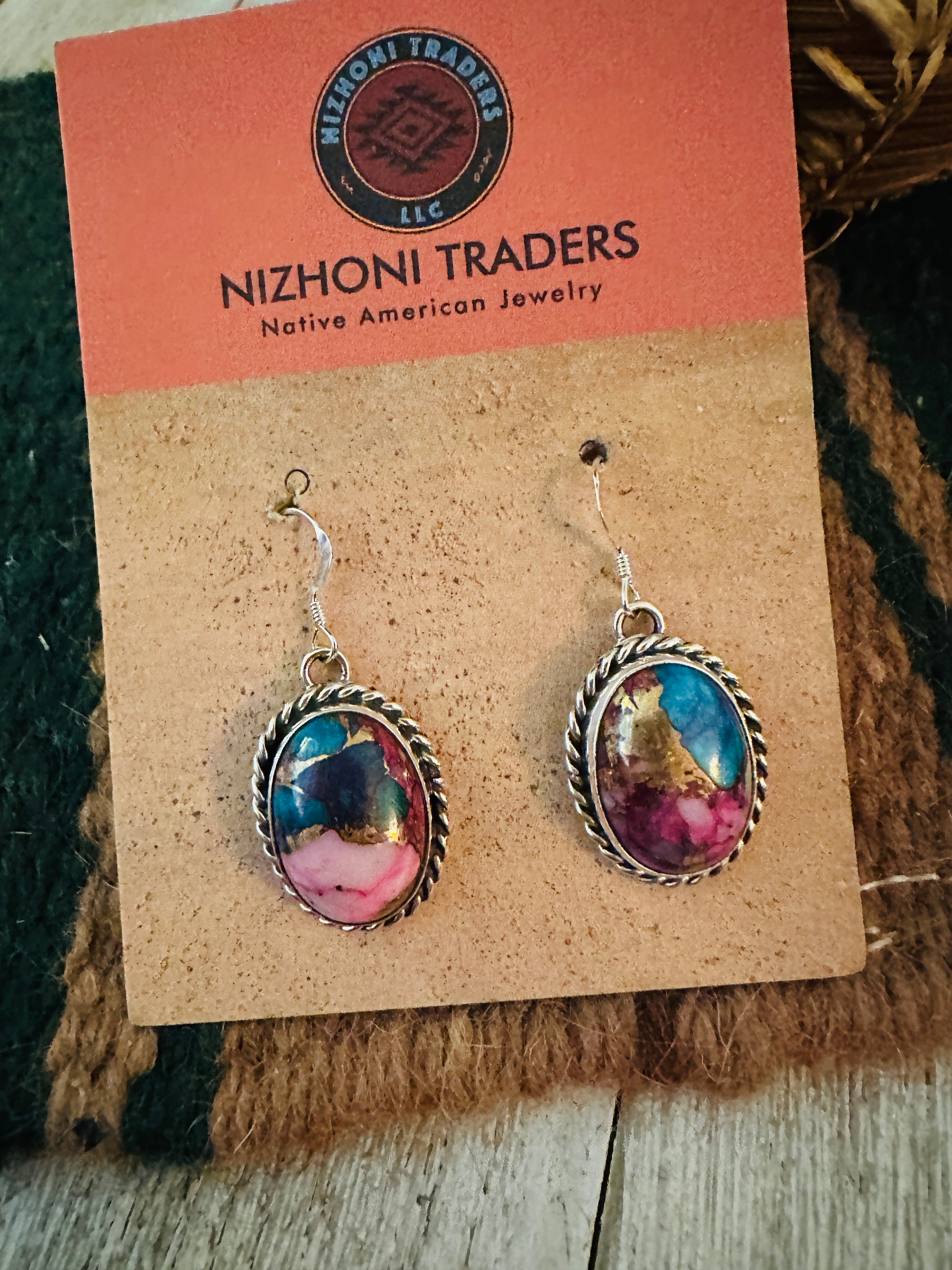 Handcrafted Sterling Silver & Pink Dream Mojave Dangle Earrings