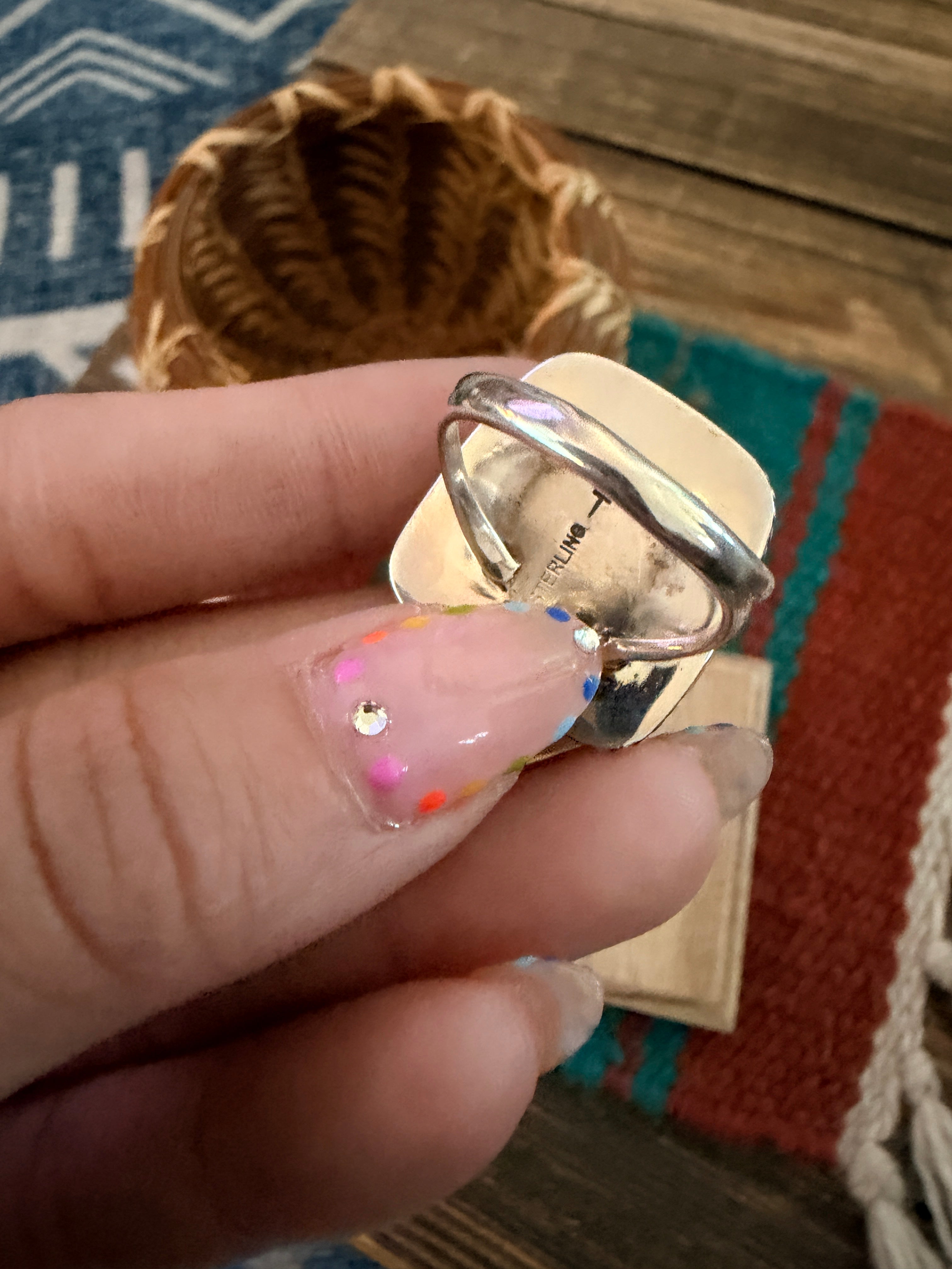 Handcrafted Spiny Oyster & Sterling Silver Ring Size 9