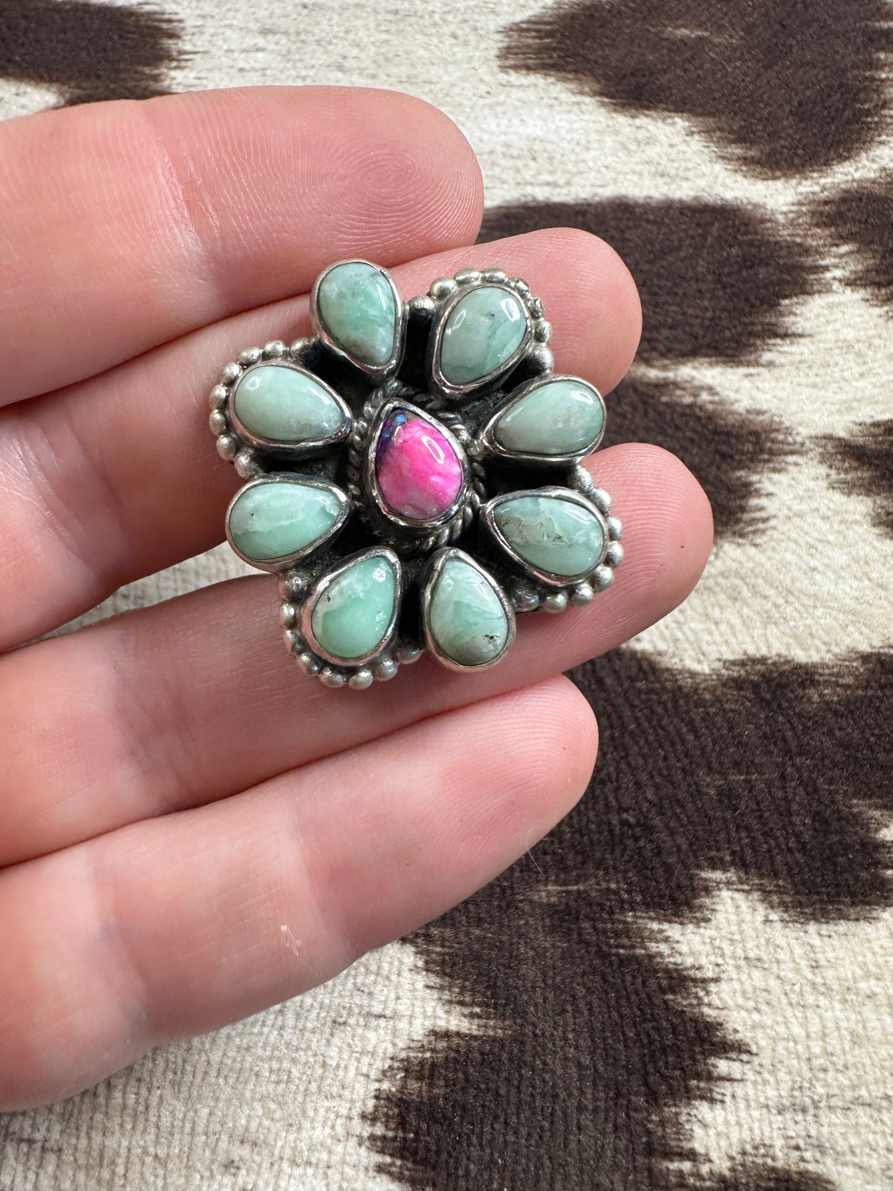 Handmade Sterling Silver, Pink Dream & Paloma Adjustable Ring