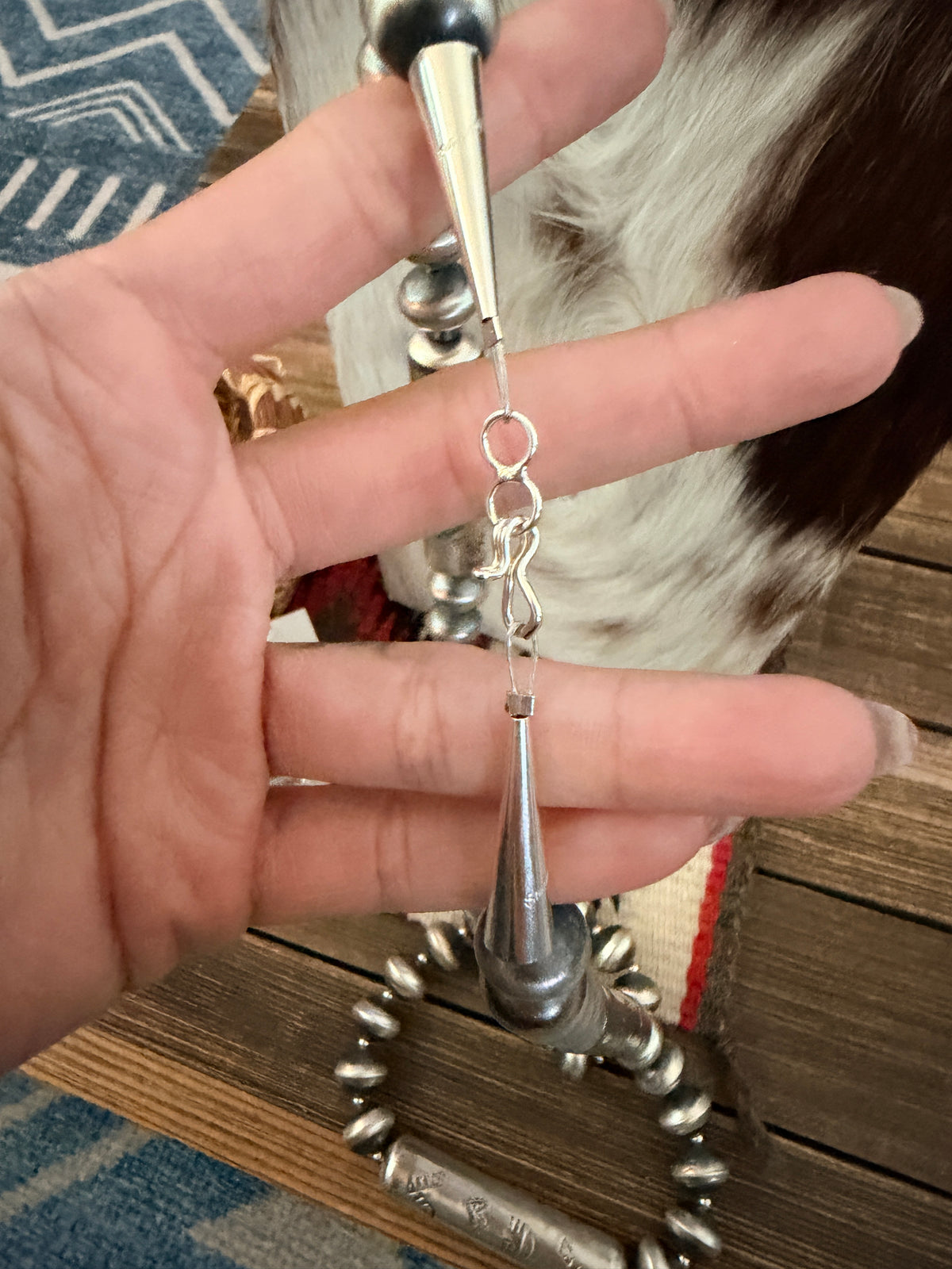Handcrafted Sterling Silver Beaded Necklace and Earring Set