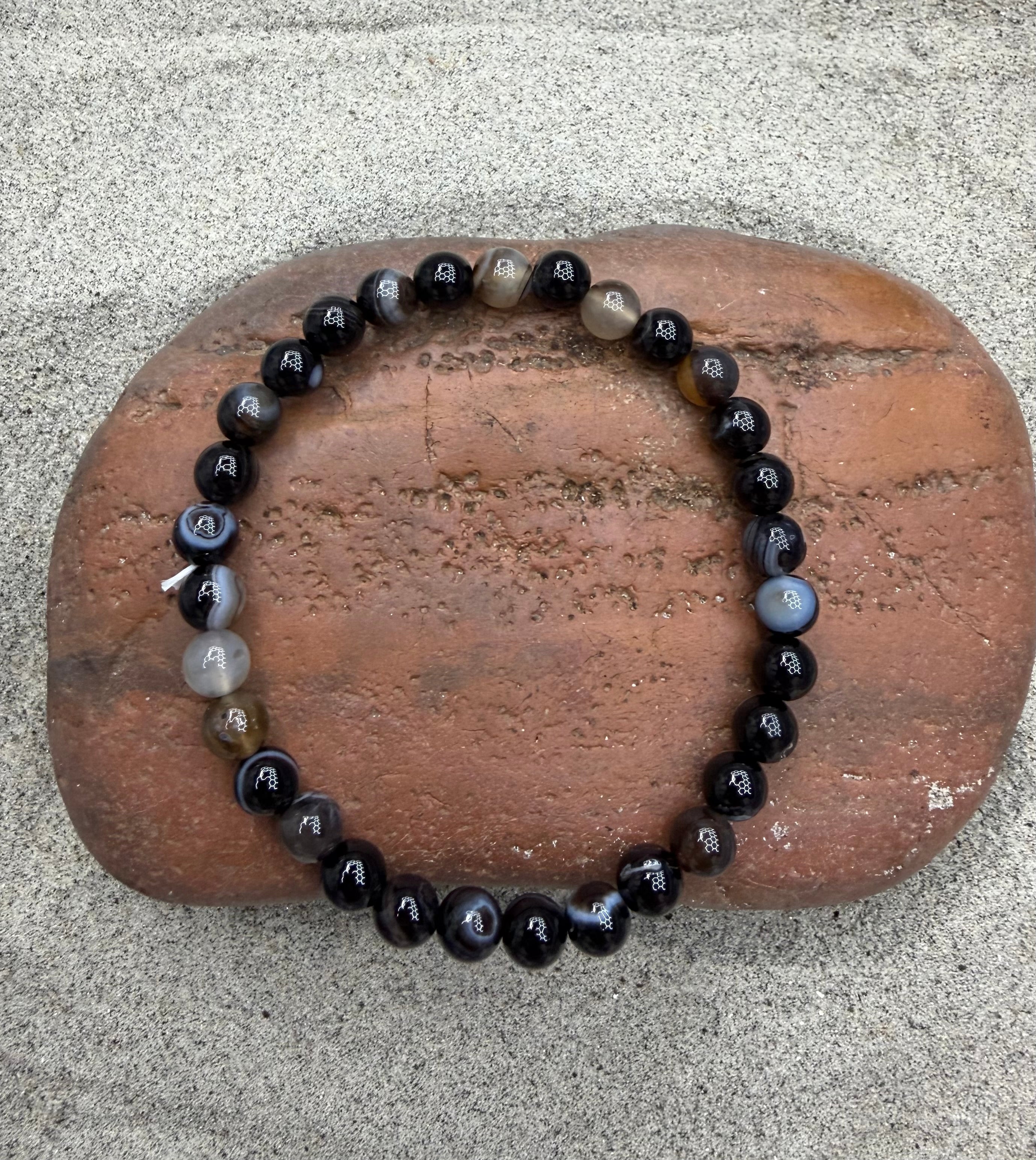Banded Agate 4mm Beaded Stretch Bracelet