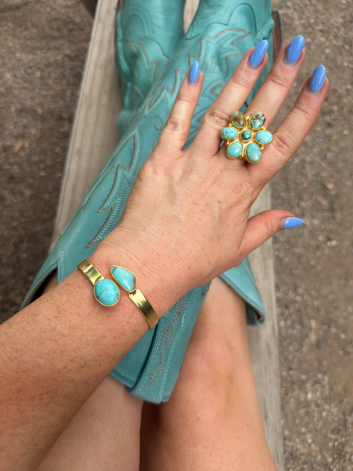 “The Golden Collection” Painted Desert Handmade Sierra Bella Gold Plated Adjustable Bracelet Cuff STYLE 8