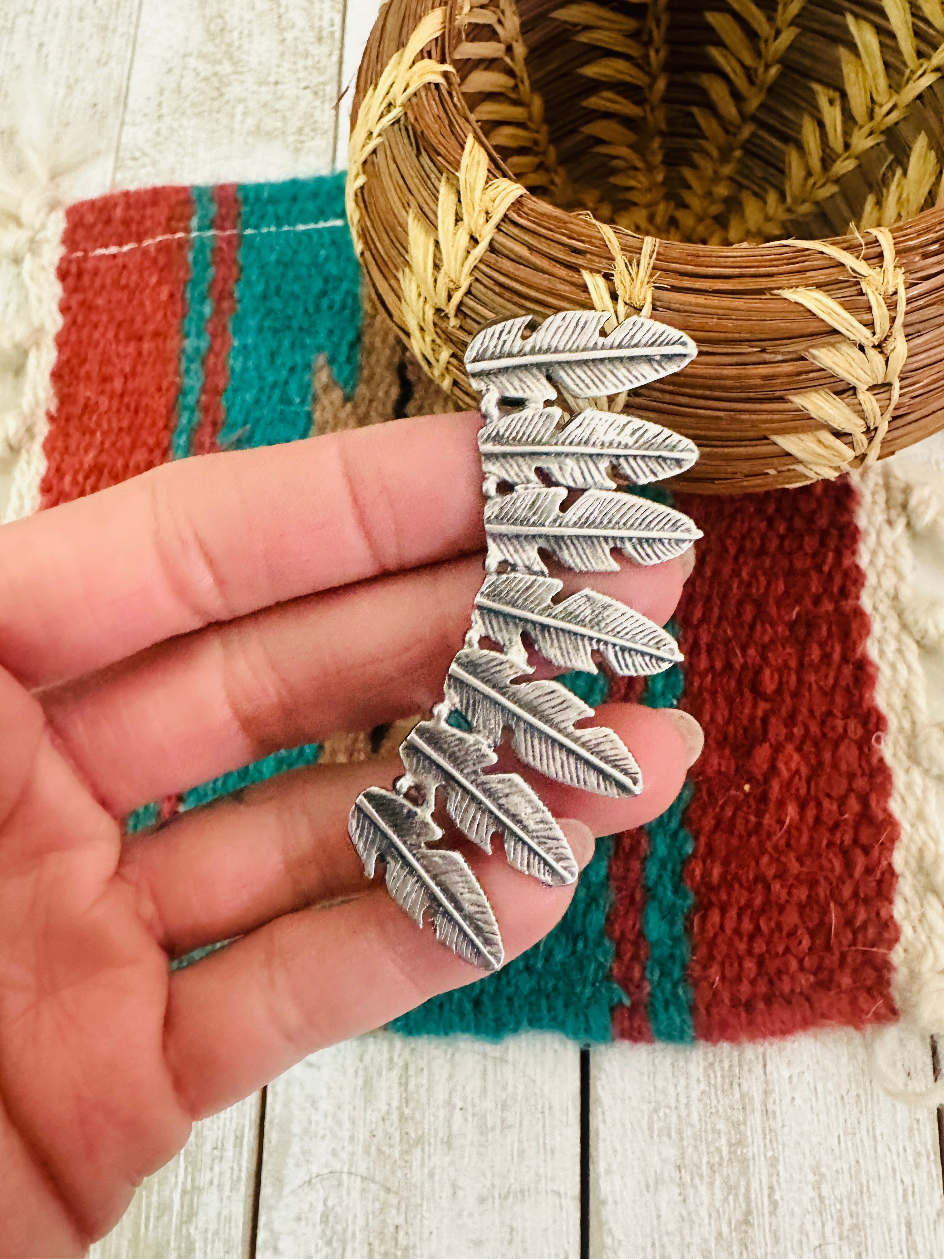 Navajo Sterling Silver Feather Cuff Earring