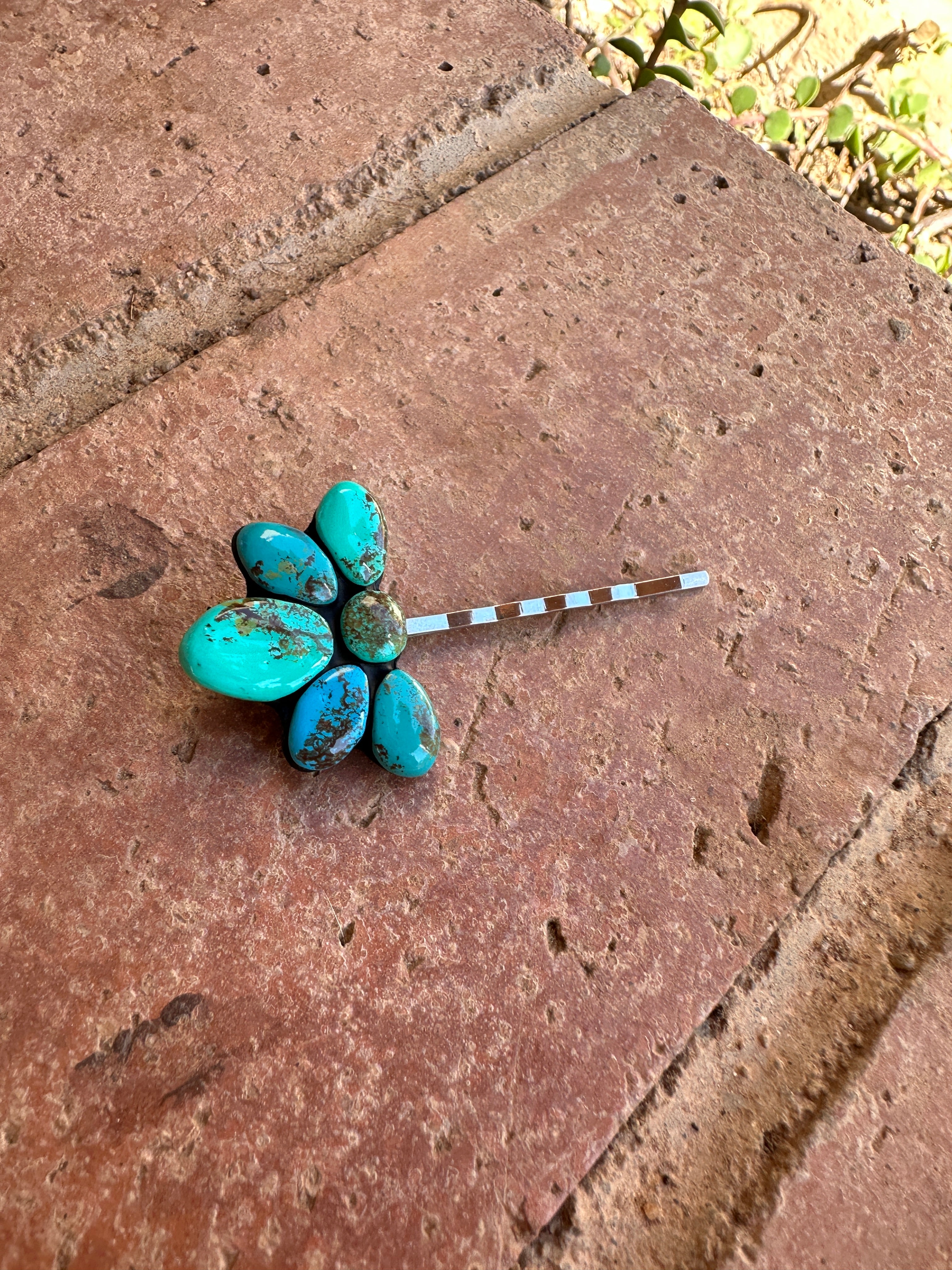 Handmade Clay Turquoise Hair Pin By Kay Lyn