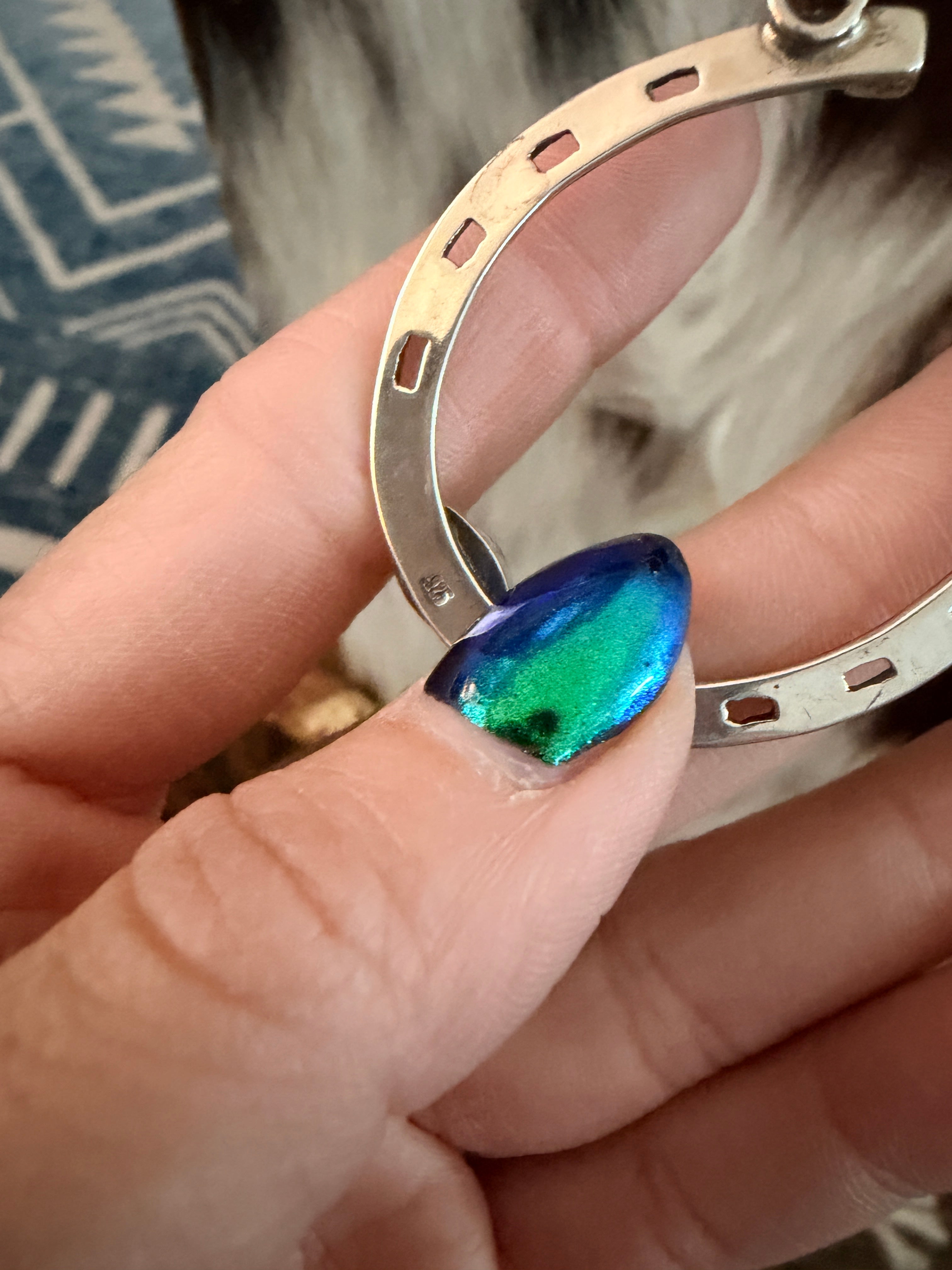 Handcrafted Turquoise & Sterling Silver Horseshoe Necklace
