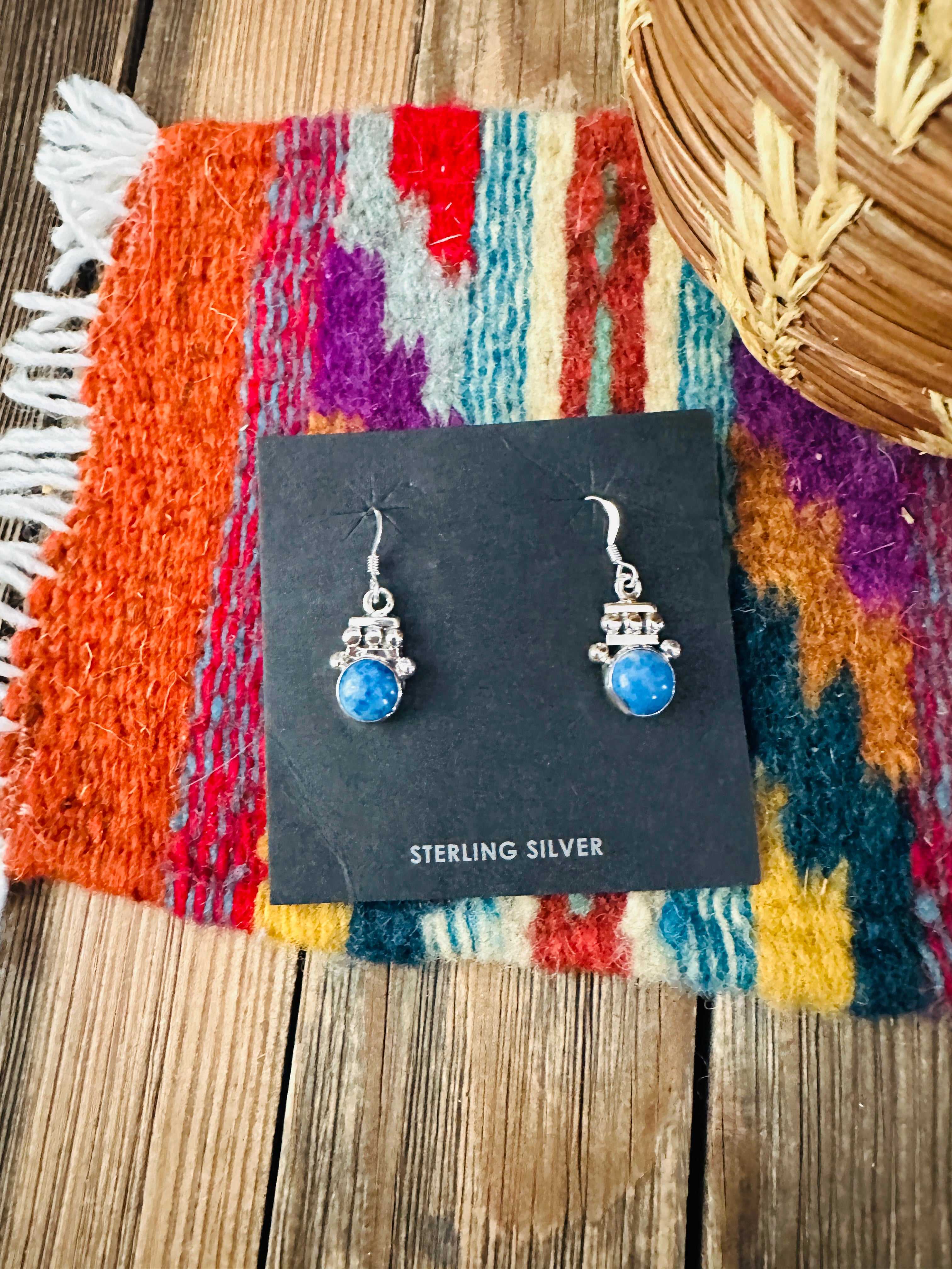 Handcrafted Lapis & Sterling Silver Dangle Earrings